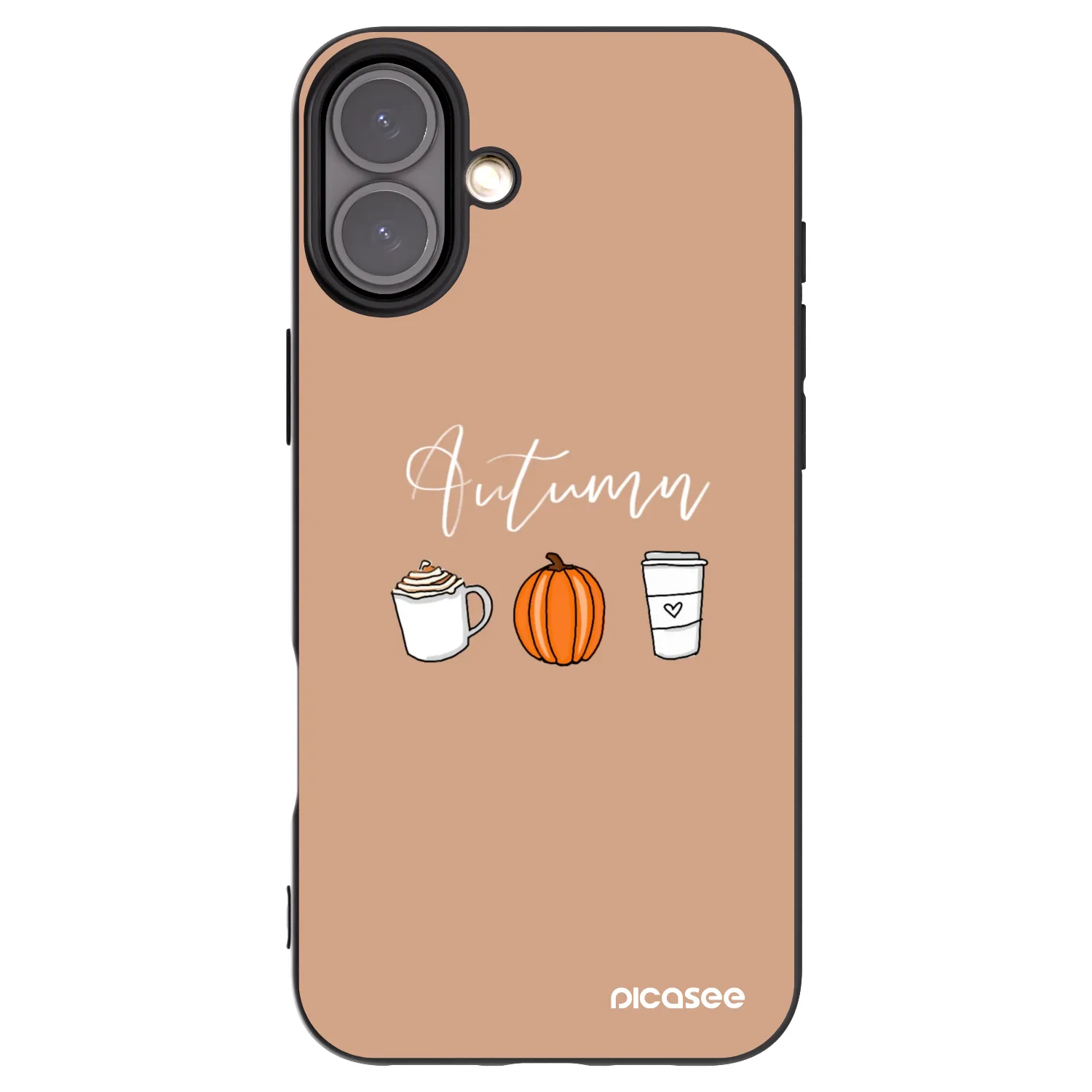 Picasee silikonowe czarne etui na Apple iPhone 16 Plus - Autumn