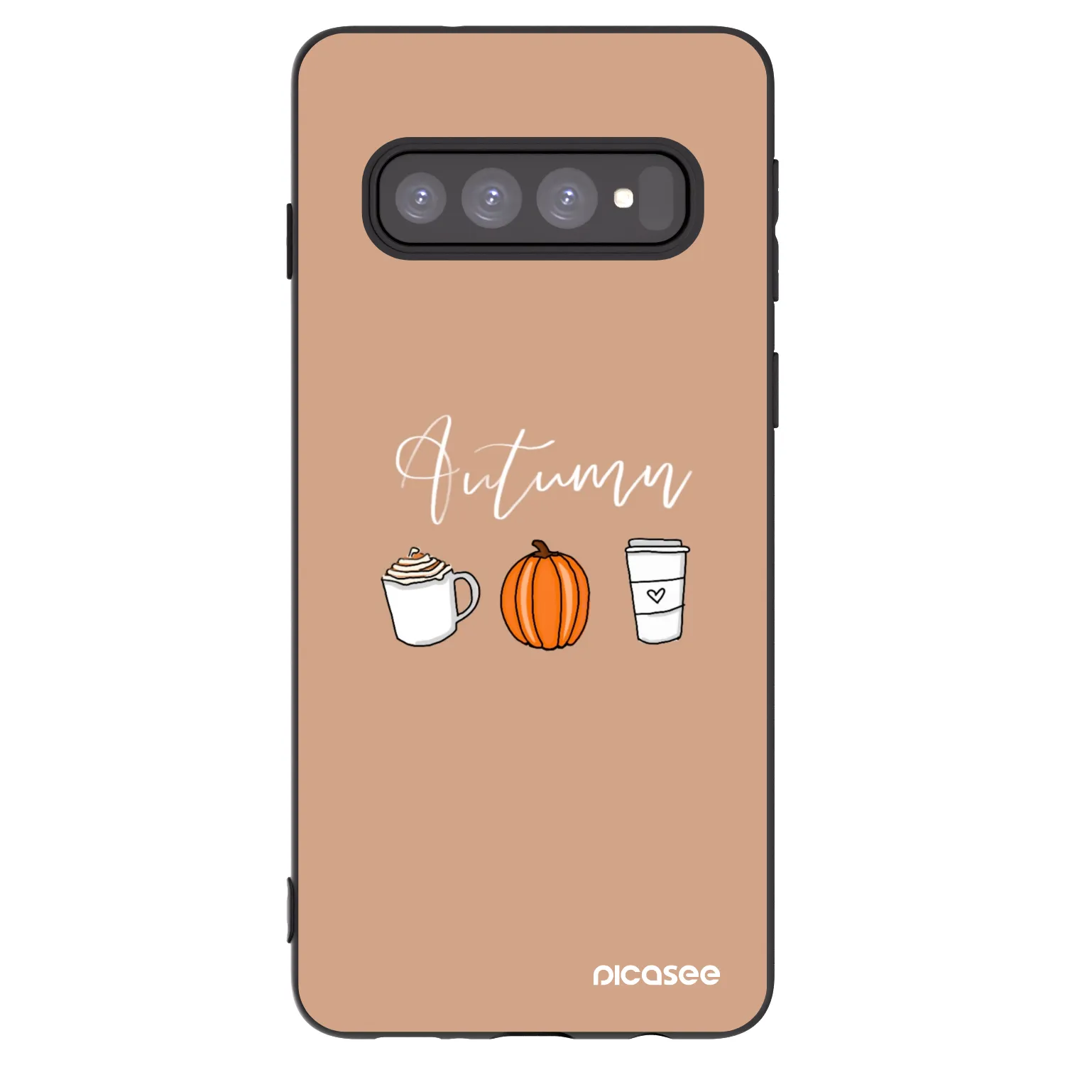 Picasee silikonowe czarne etui na Samsung Galaxy S10 G973 - Autumn