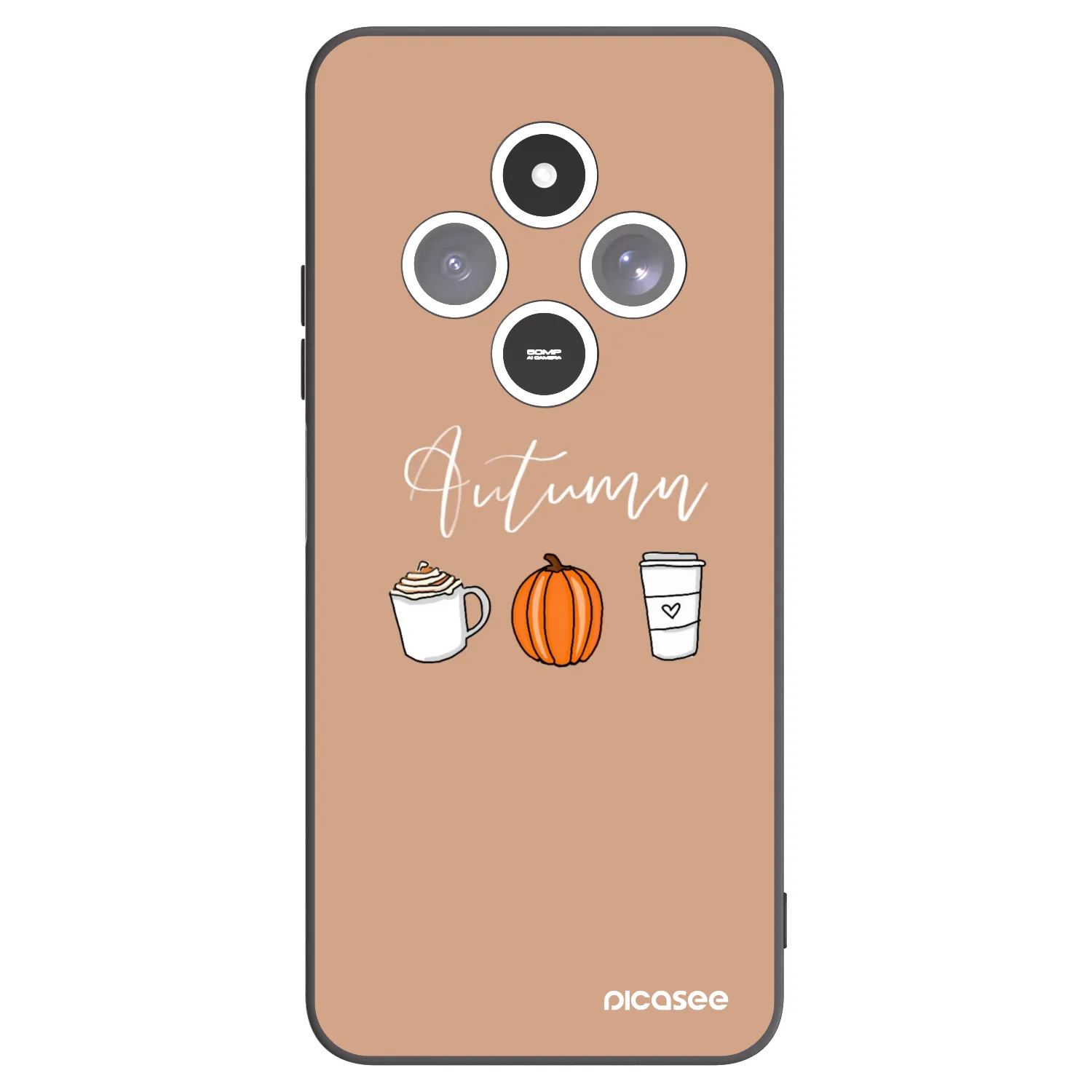 Picasee silikonowe czarne etui na Xiaomi Redmi 14C - Autumn