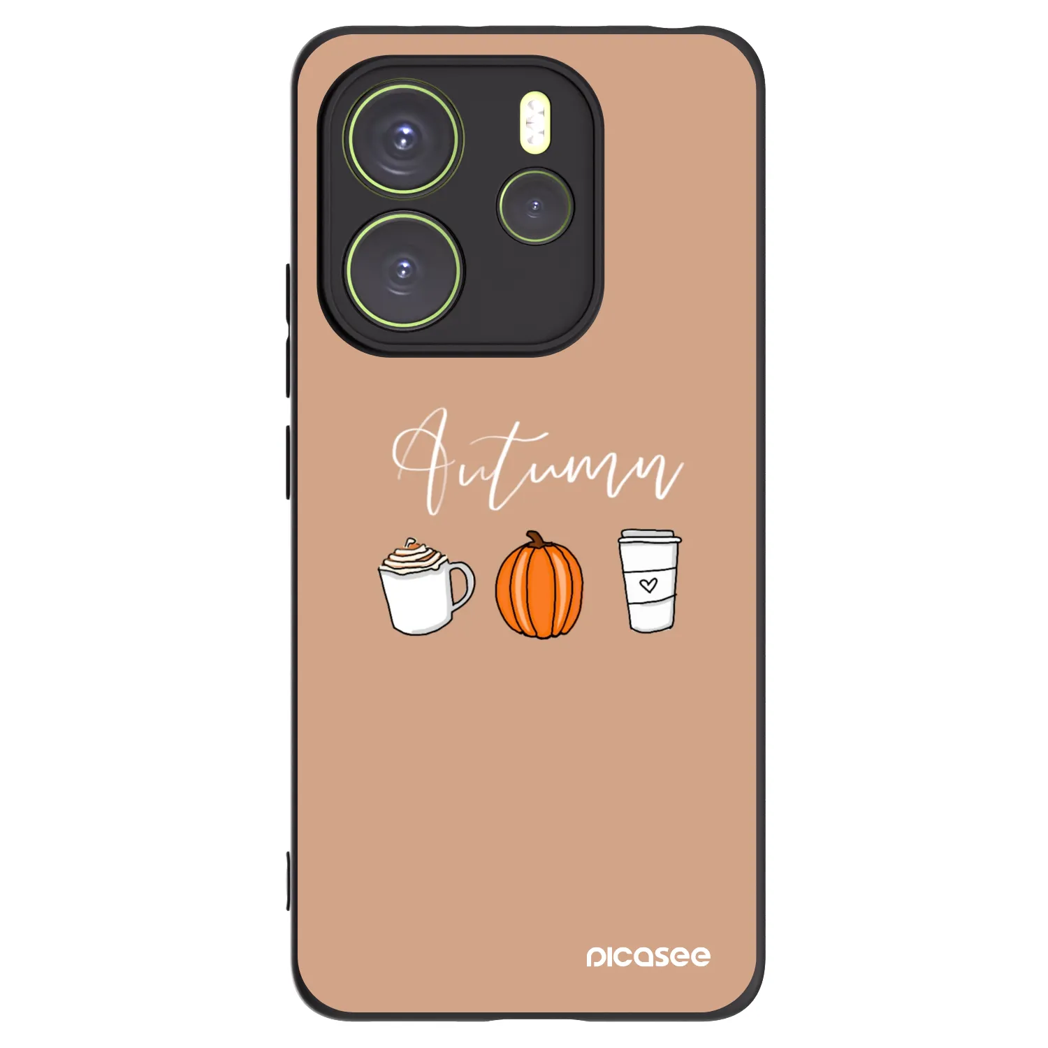 Picasee silikonowe czarne etui na Xiaomi Redmi Note 14 4G - Autumn