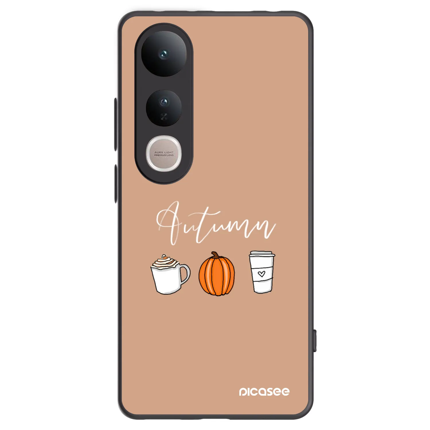 Picasee silikonowe czarne etui na Vivo V50 Lite 5G - Autumn