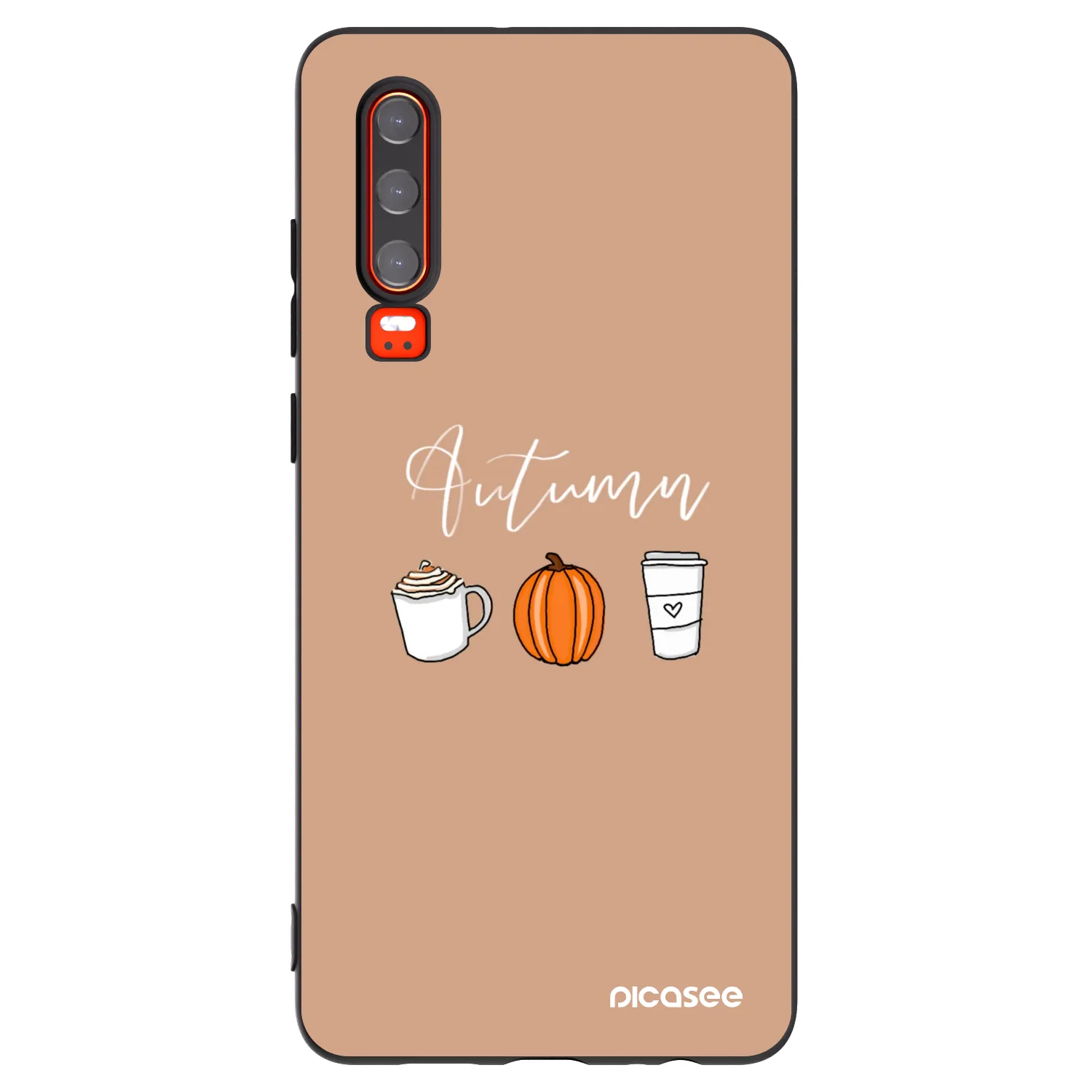Picasee silikonowe czarne etui na Huawei P30 - Autumn