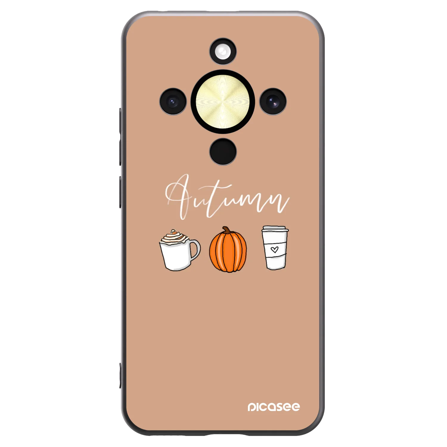 Picasee silikonowe czarne etui na Honor Magic8 Lite 5G - Autumn