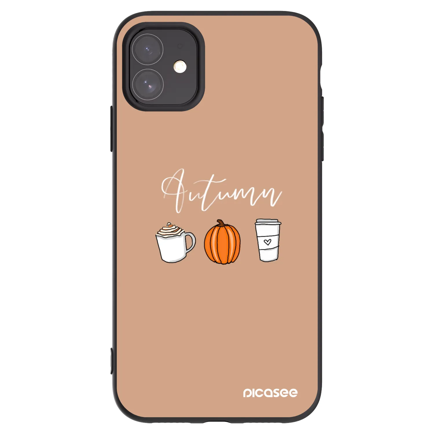 Picasee silikonowe czarne etui na Apple iPhone 11 - Autumn