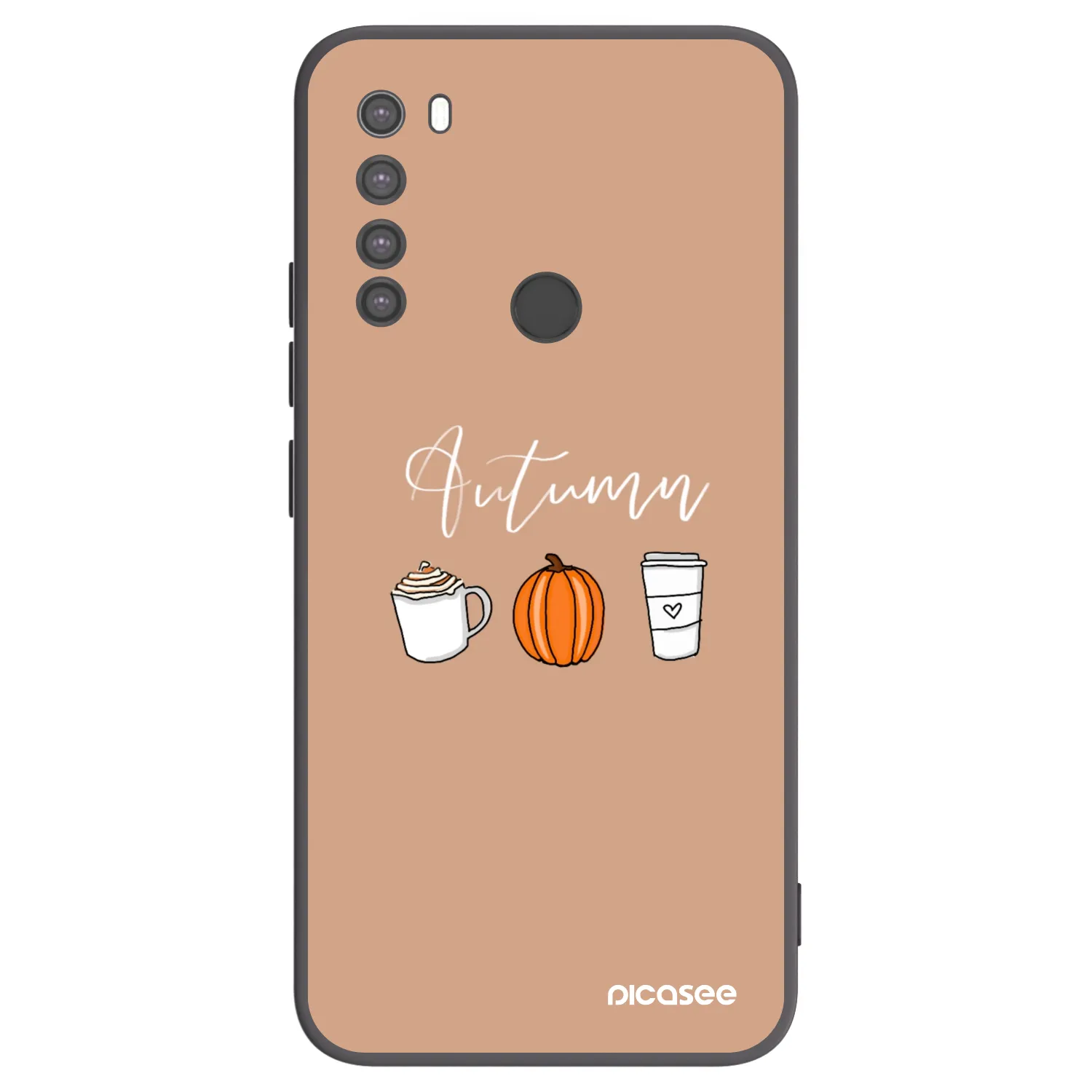 Picasee silikonowe czarne etui na Xiaomi Redmi Note 8 - Autumn