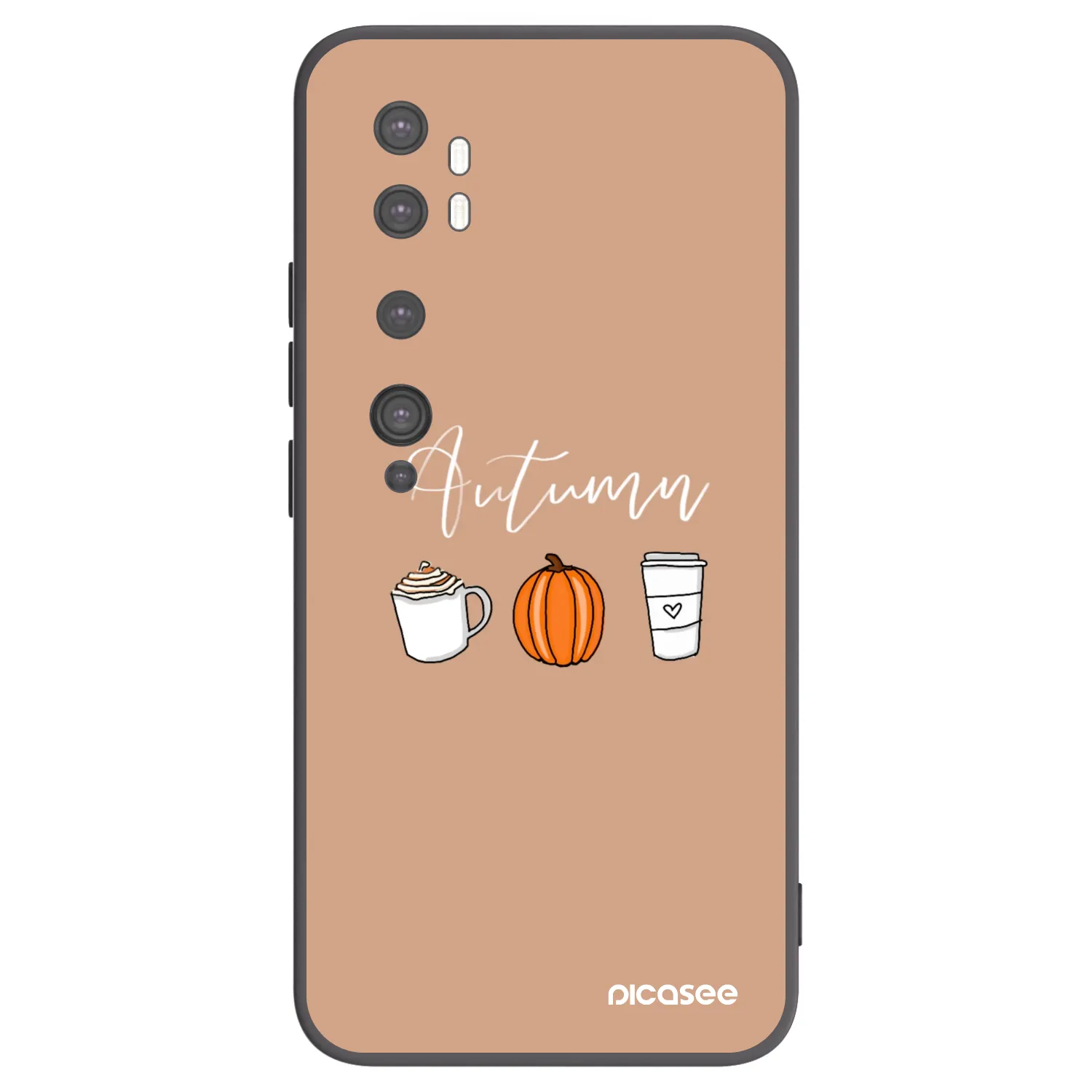 Picasee silikonowe czarne etui na Xiaomi Mi Note 10 (Pro) - Autumn