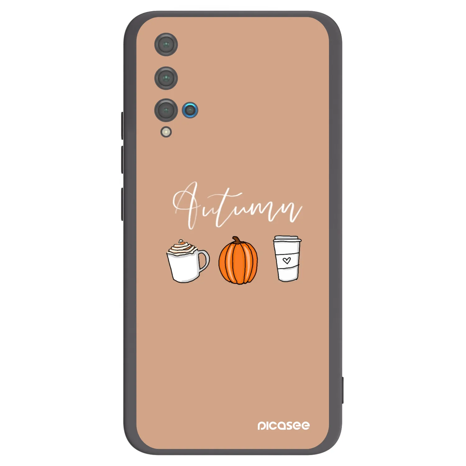 Picasee silikonowe czarne etui na Huawei Nova 5T - Autumn
