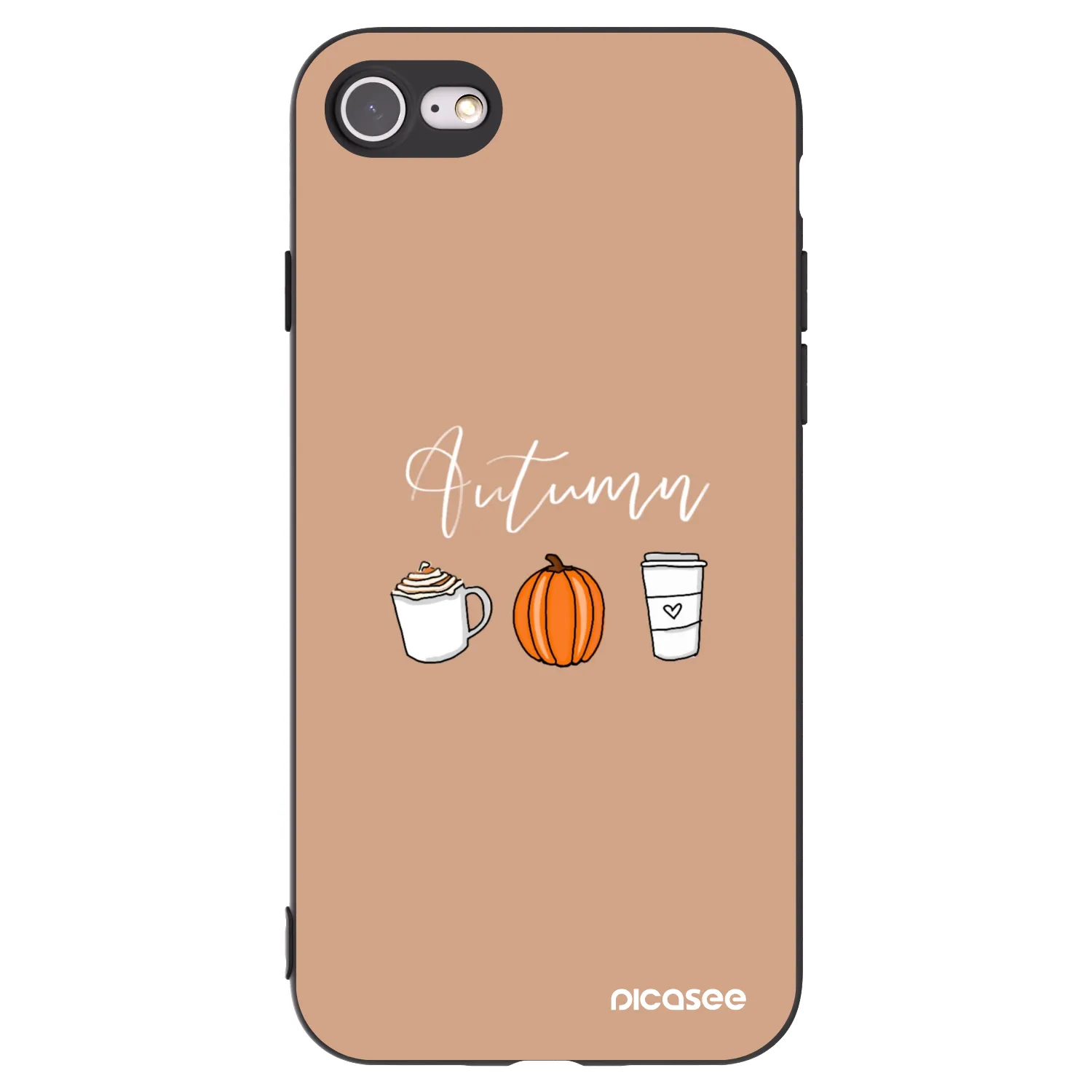 Picasee silikonowe czarne etui na Apple iPhone SE 2020 - Autumn