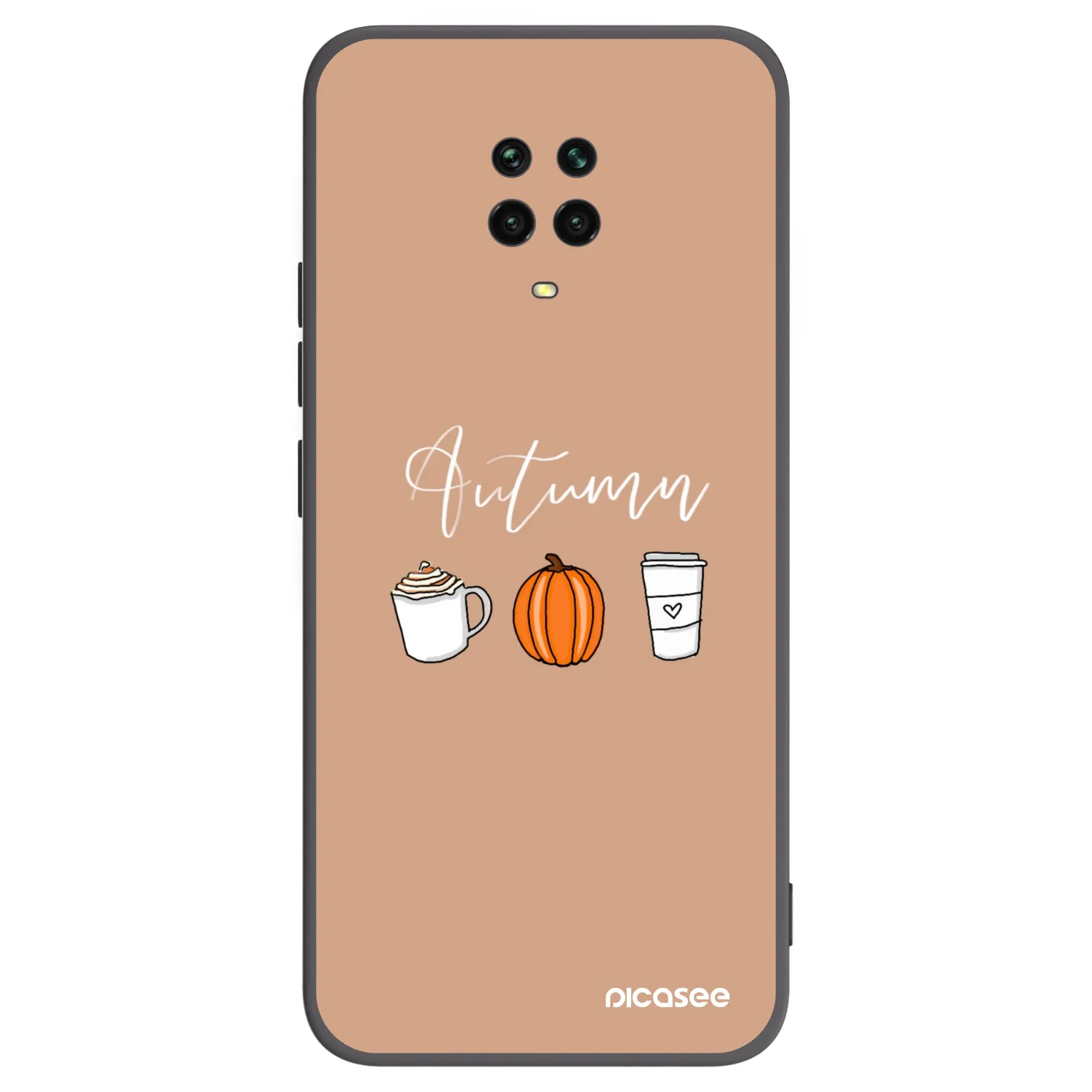 Picasee silikonowe czarne etui na Xiaomi Redmi Note 9 Pro - Autumn