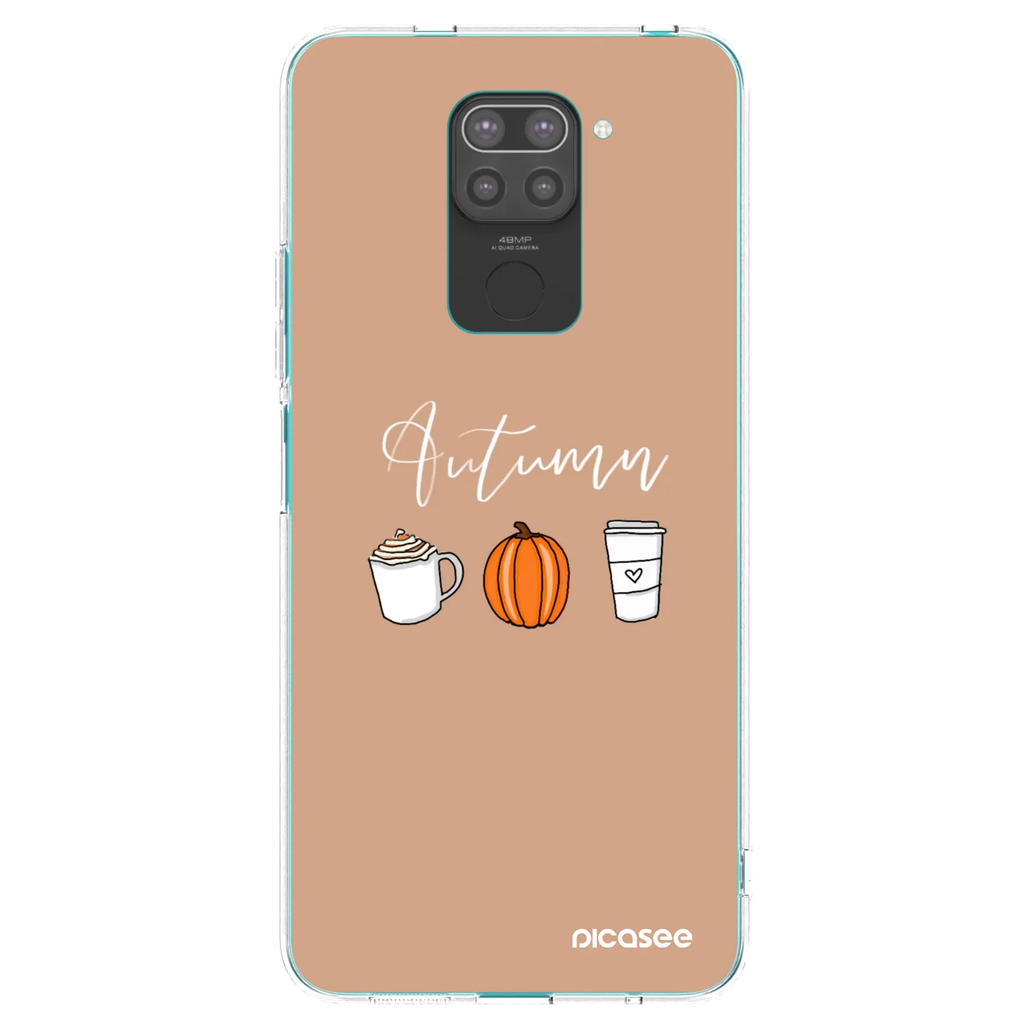 Picasee silikonowe czarne etui na Xiaomi Redmi Note 9 - Autumn