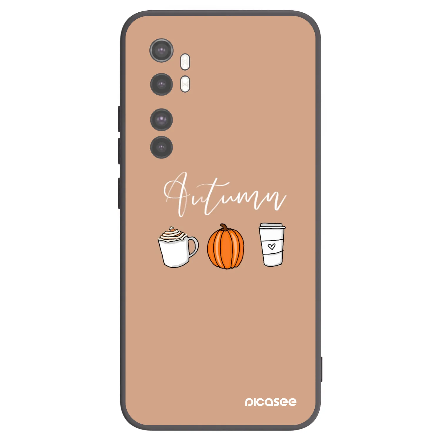 Picasee silikonowe czarne etui na Xiaomi Mi Note 10 Lite - Autumn