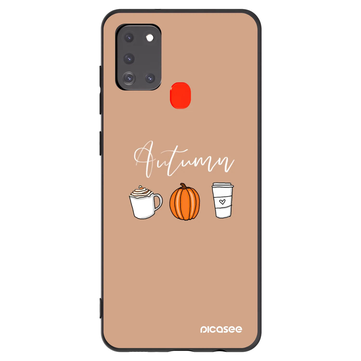 Picasee silikonowe czarne etui na Samsung Galaxy A21s - Autumn