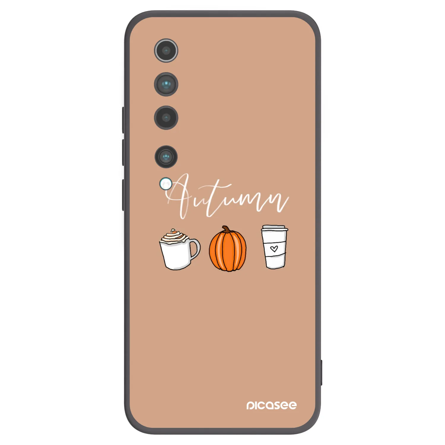 Picasee silikonowe czarne etui na Xiaomi Mi 10 - Autumn