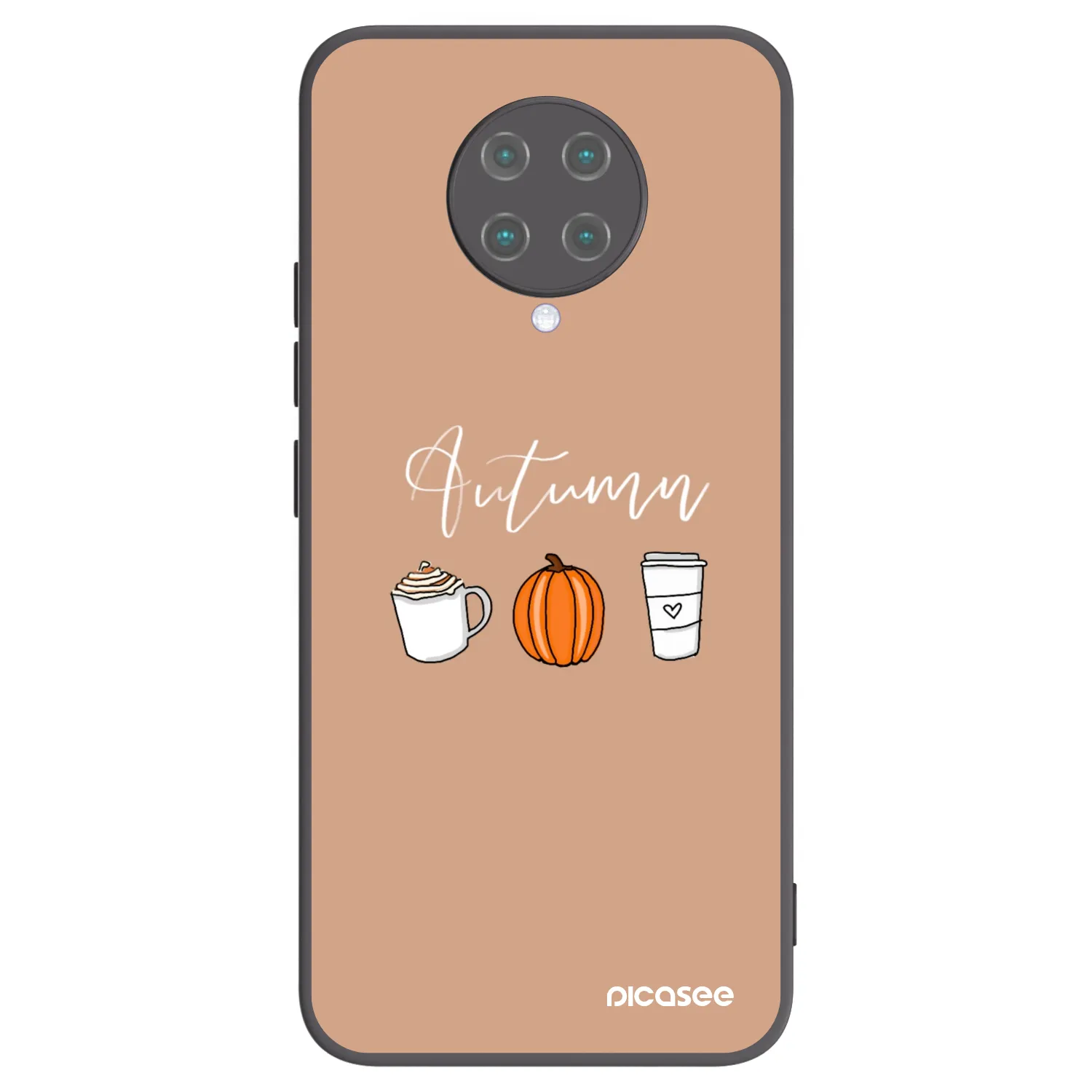 Picasee silikonowe czarne etui na Xiaomi Poco F2 Pro - Autumn
