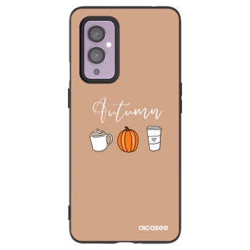 Picasee silikonowe czarne etui na OnePlus 9 - Autumn