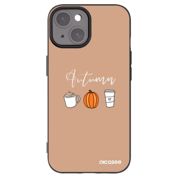 Picasee silikonowe czarne etui na Apple iPhone 15 - Autumn