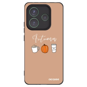 Picasee silikonowe czarne etui na Xiaomi Redmi Note 14 5G - Autumn