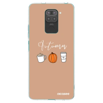 Picasee silikonowe czarne etui na Xiaomi Redmi Note 9 - Autumn
