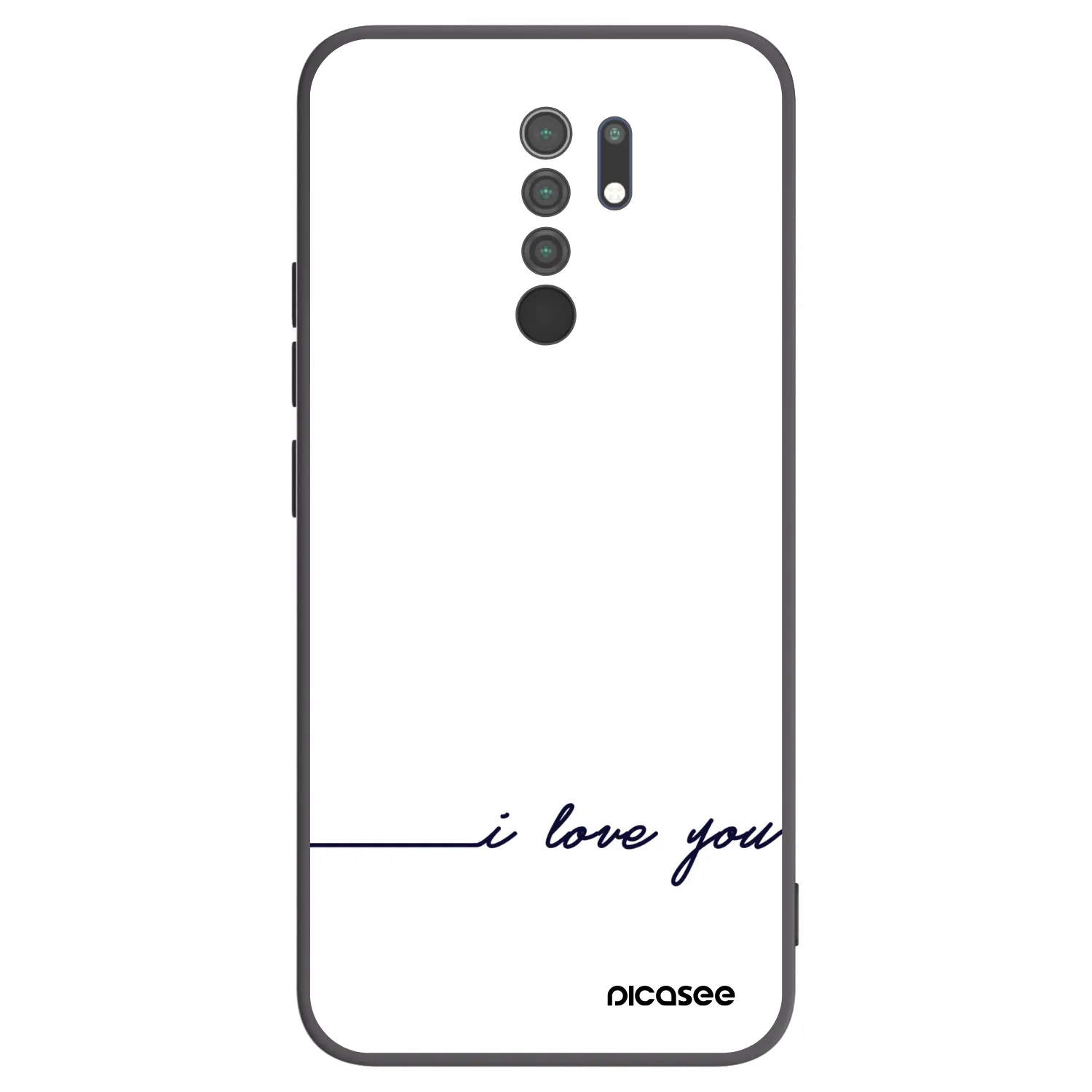 Picasee silikonowe czarne etui na Xiaomi Redmi 9 - I love you