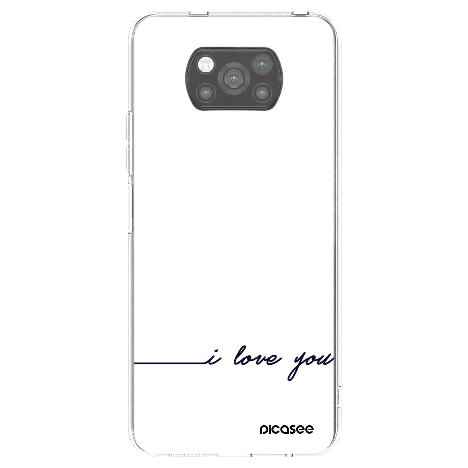Picasee silikonowe czarne etui na Xiaomi Poco X3 - I love you
