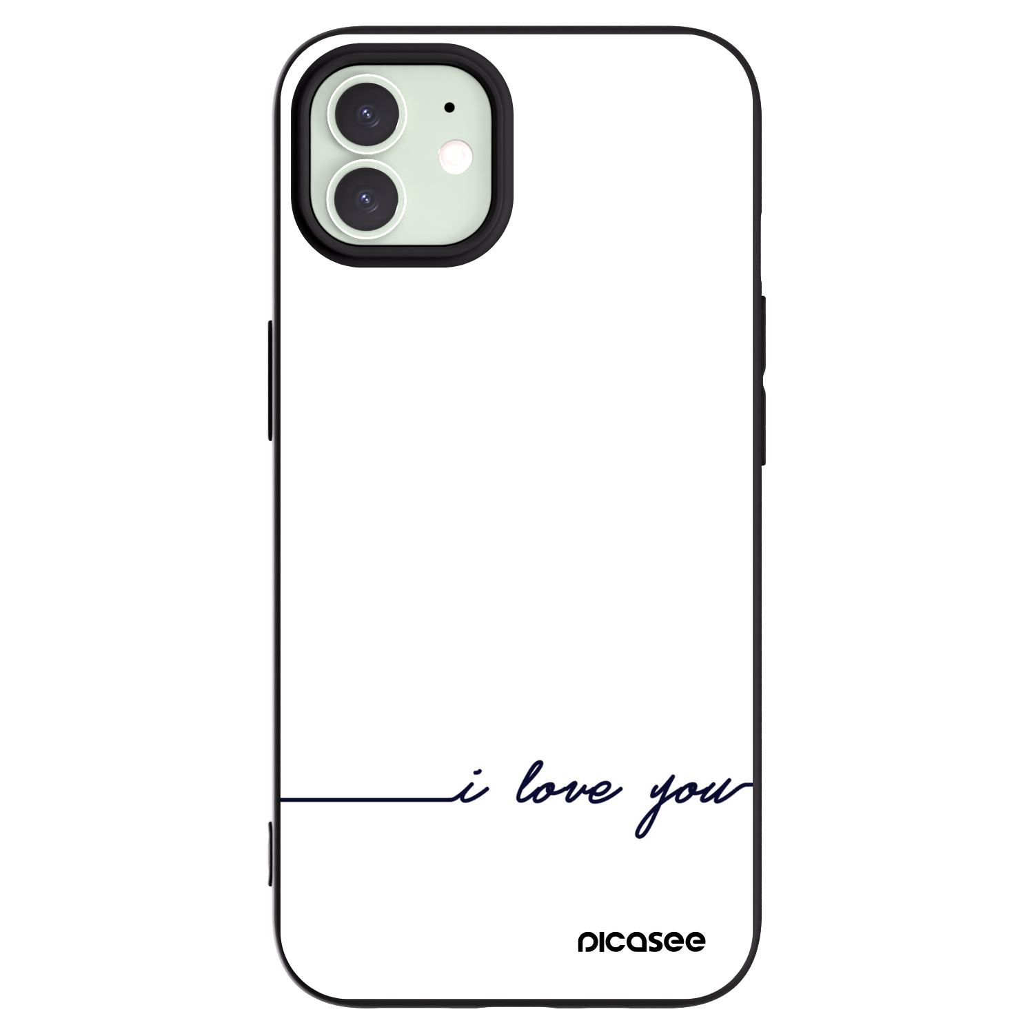 Picasee silikonowe czarne etui na Apple iPhone 12 - I love you