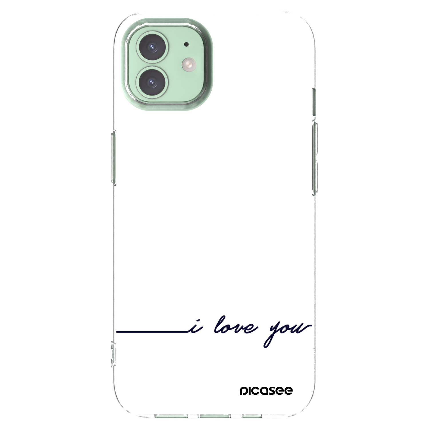 Picasee silikonowe przeźroczyste etui na Apple iPhone 12 - I love you