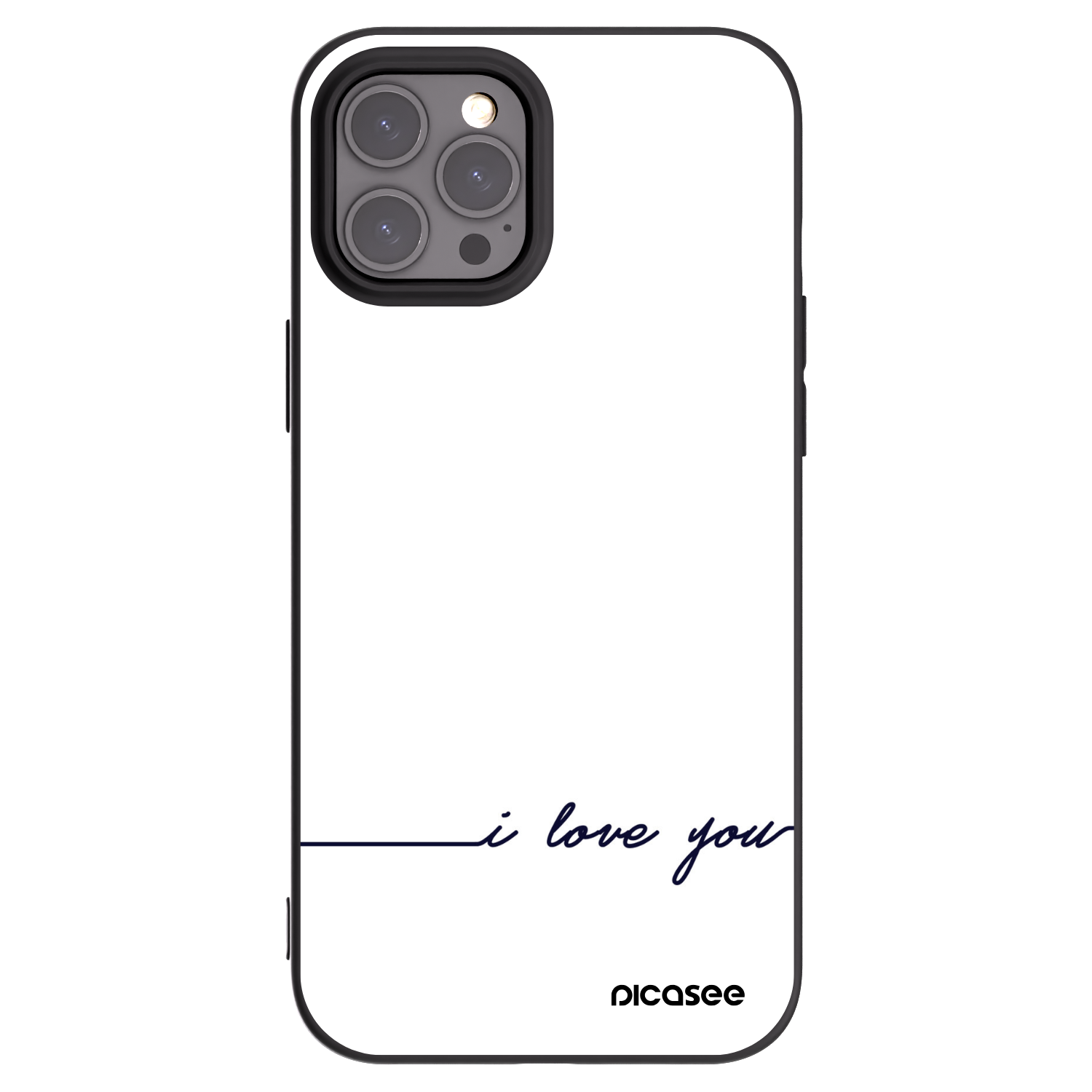 Picasee silikonowe czarne etui na Apple iPhone 12 Pro Max - I love you