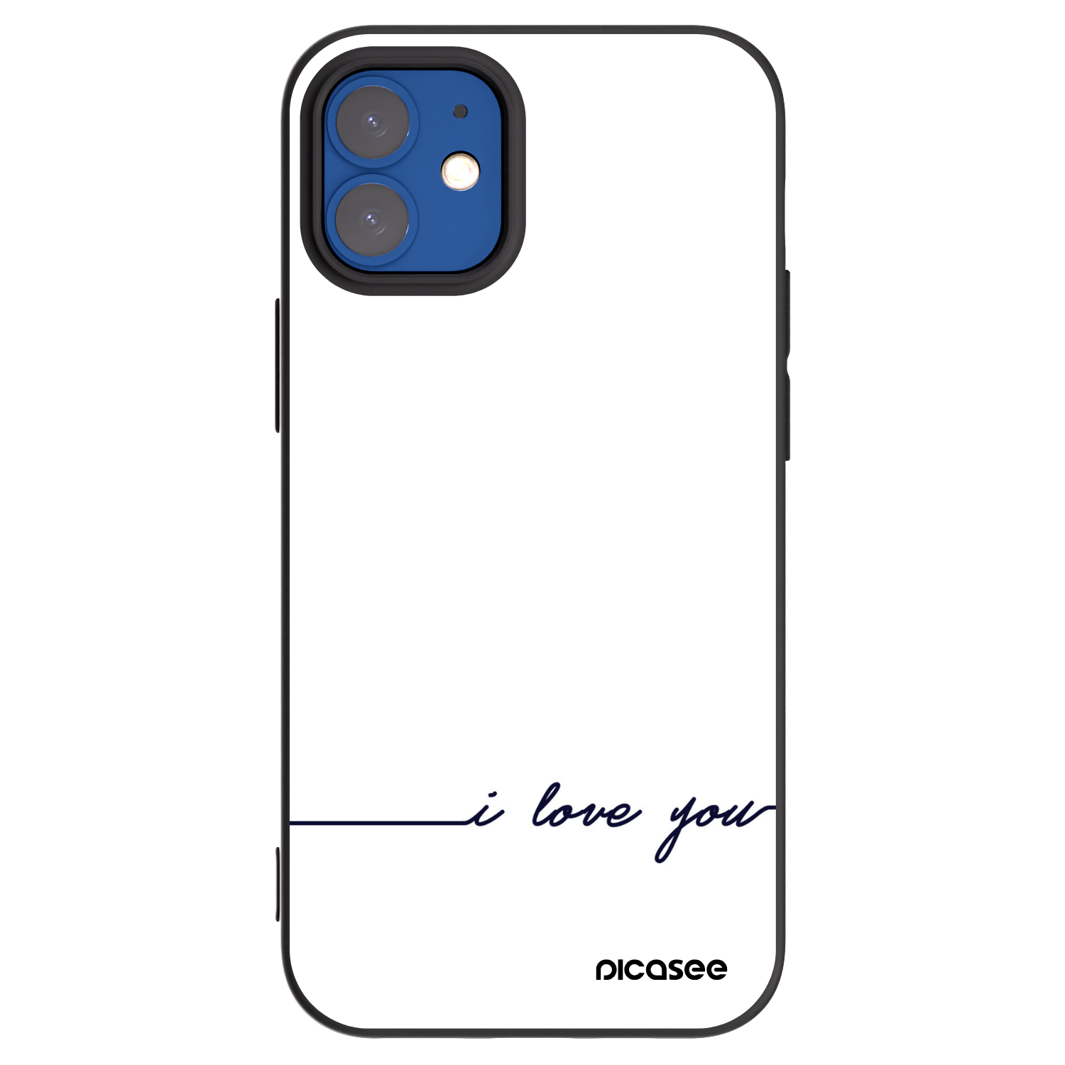 Picasee silikonowe czarne etui na Apple iPhone 12 mini - I love you