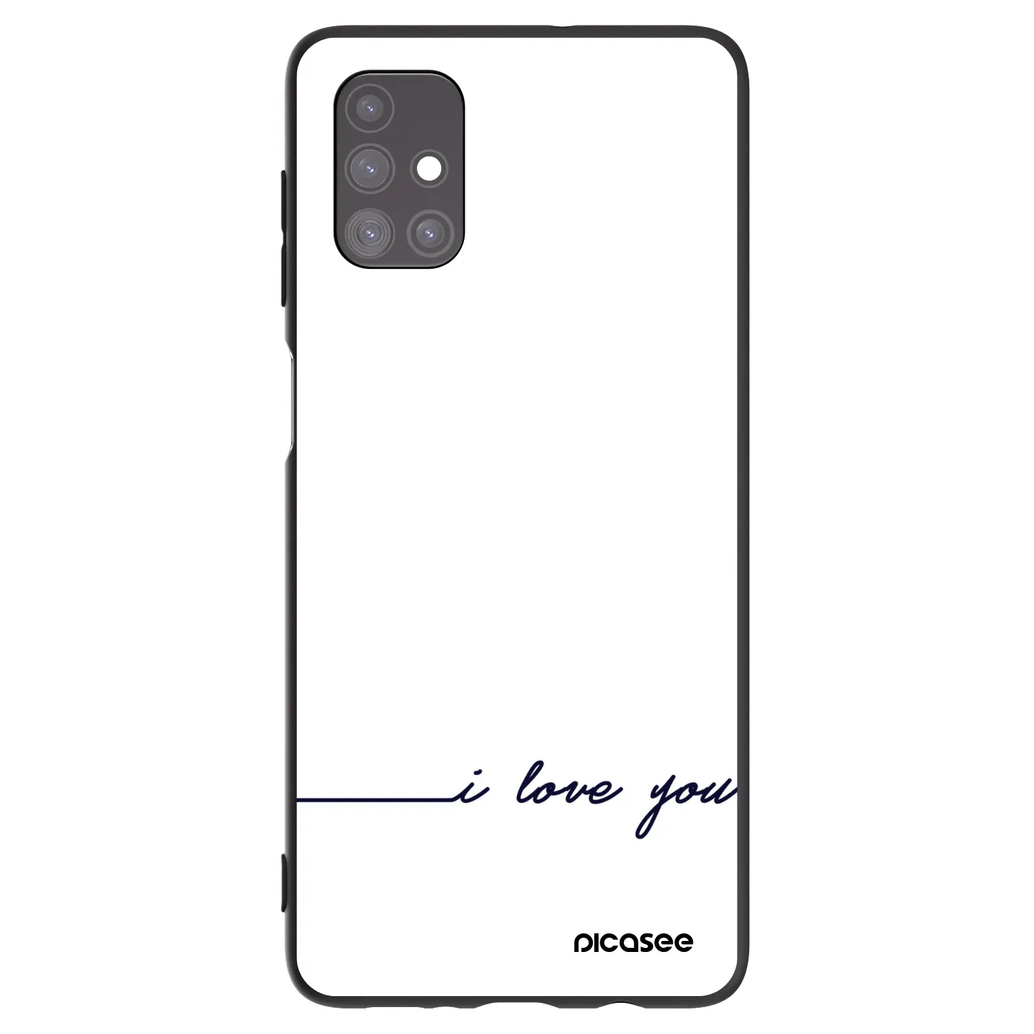 Picasee silikonowe czarne etui na Samsung Galaxy M51 M515F - I love you