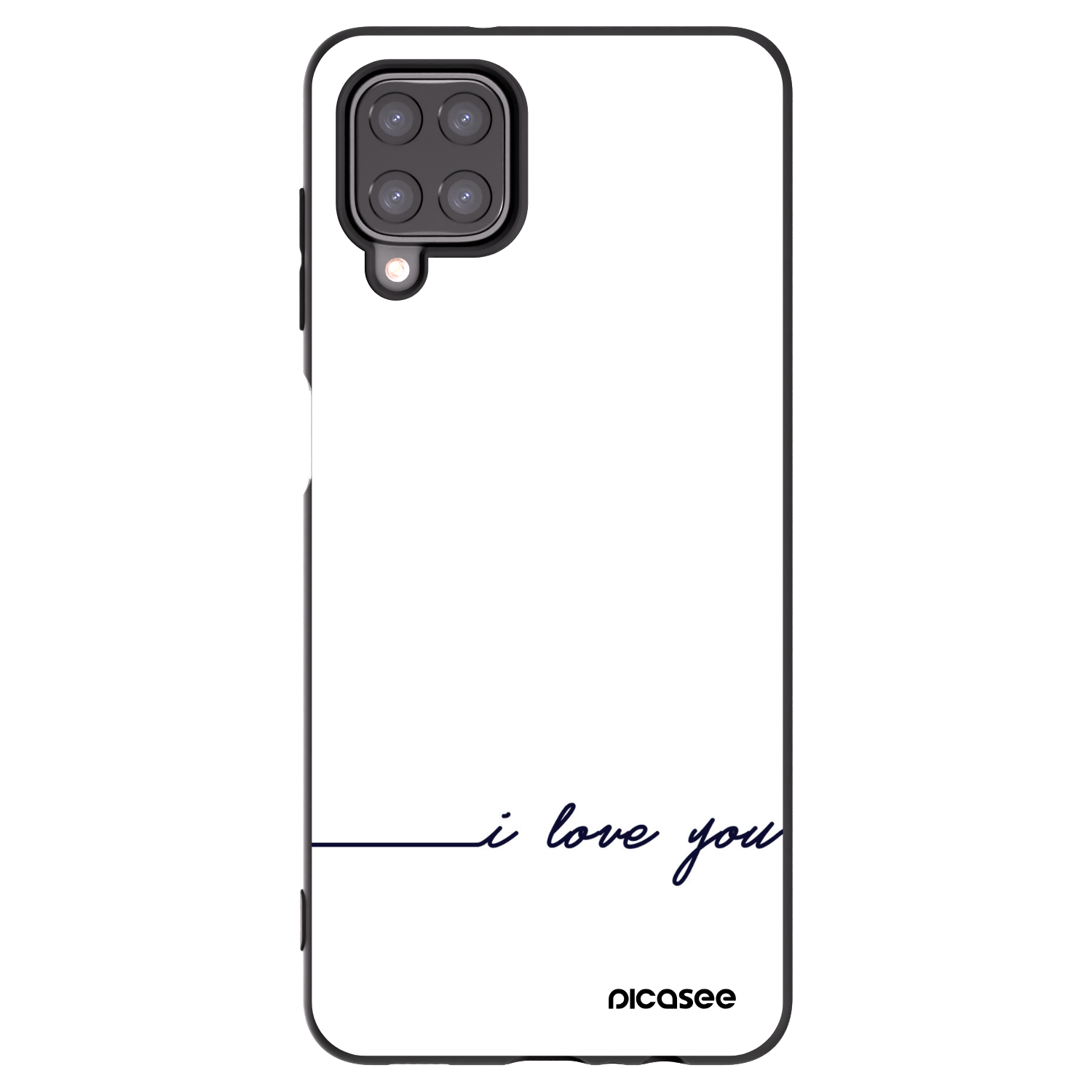 Picasee silikonowe czarne etui na Samsung Galaxy A12 A125F - I love you