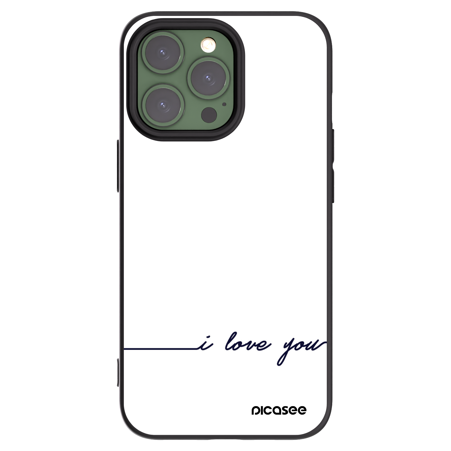 Picasee silikonowe czarne etui na Apple iPhone 13 Pro - I love you