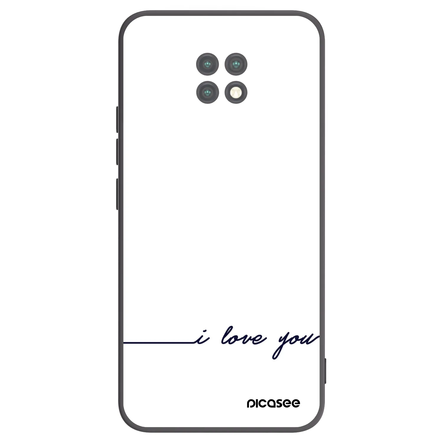 Picasee silikonowe czarne etui na Xiaomi Redmi Note 9T - I love you