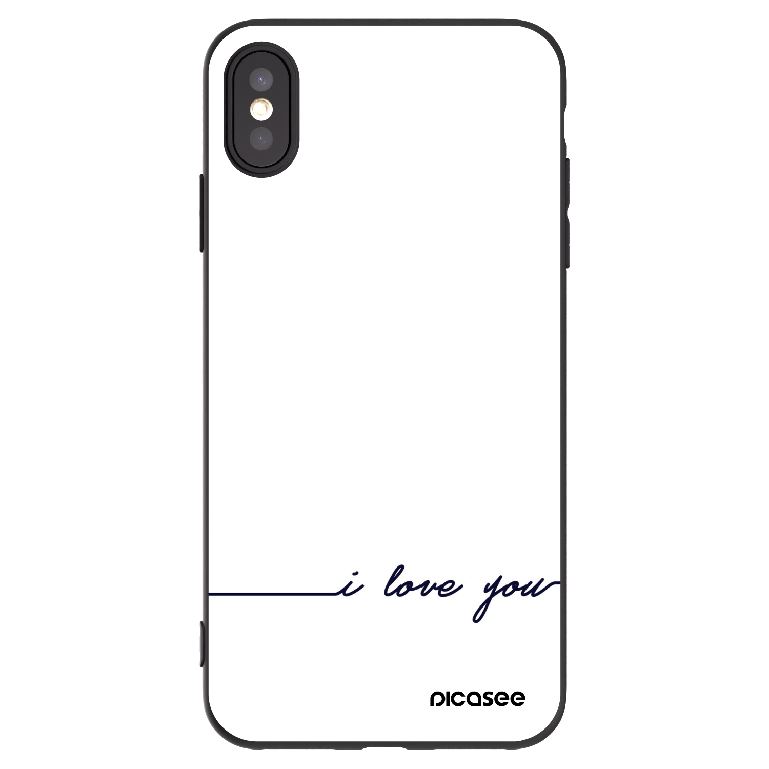 Picasee silikonowe czarne etui na Apple iPhone XS Max - I love you