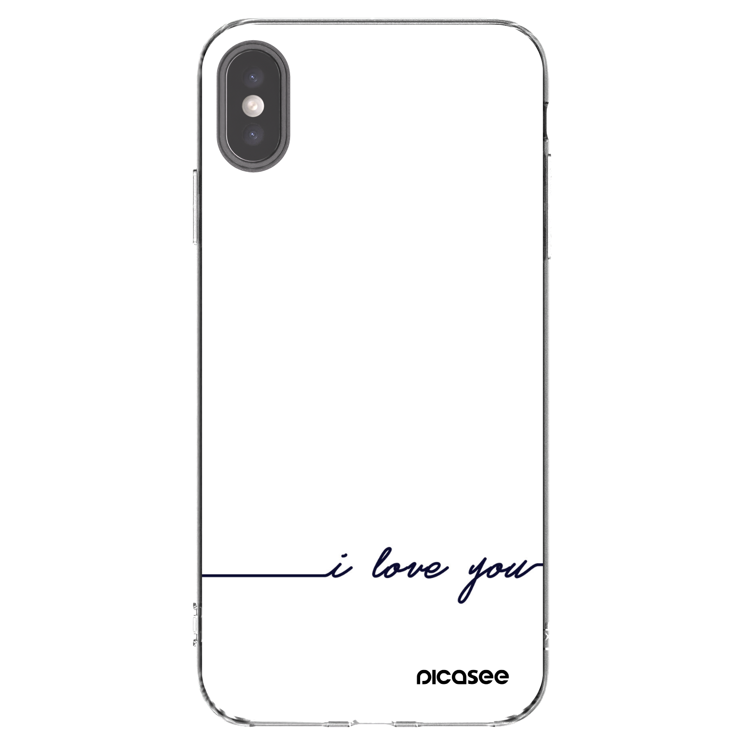 Picasee silikonowe przeźroczyste etui na Apple iPhone XS Max - I love you