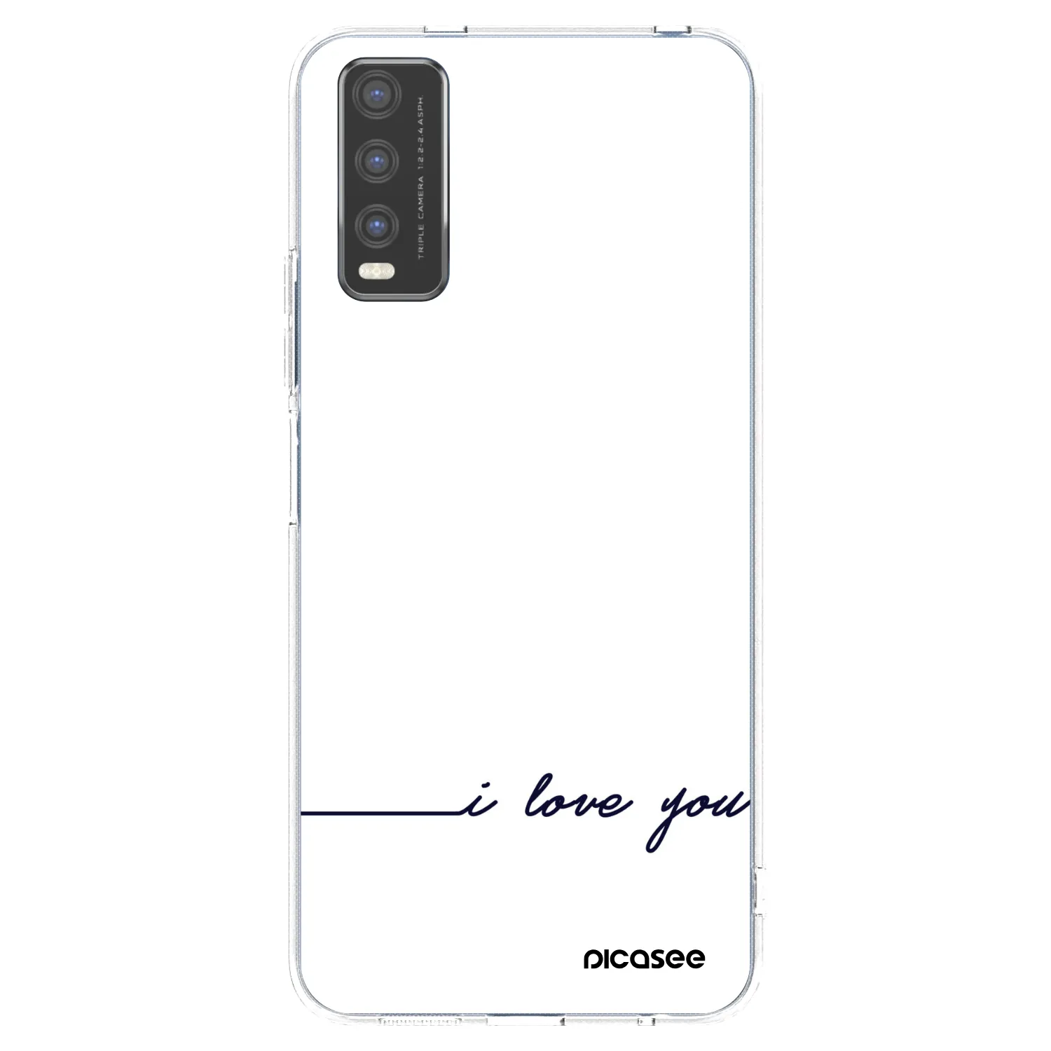 Picasee silikonowe przeźroczyste etui na Vivo Y20s - I love you