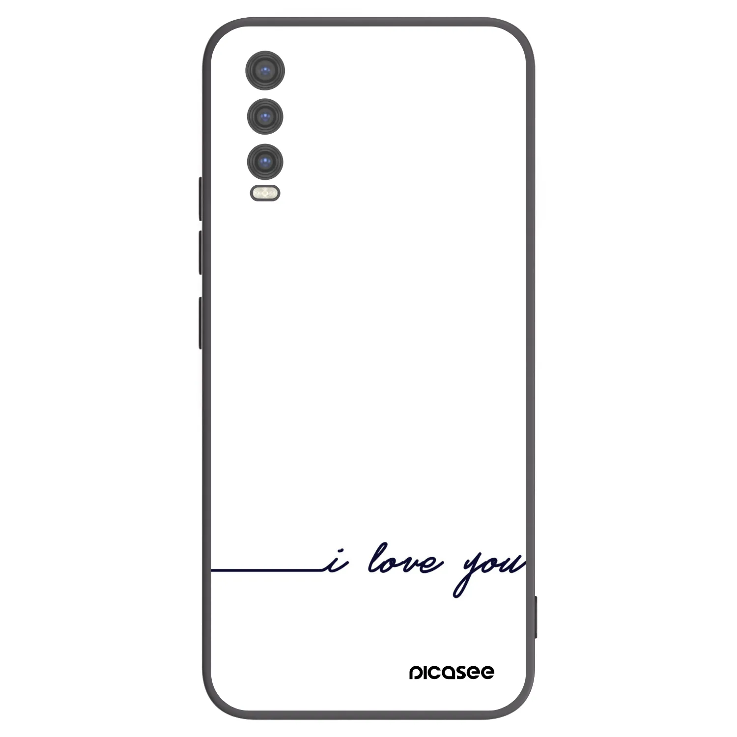 Picasee silikonowe czarne etui na Vivo Y20s - I love you