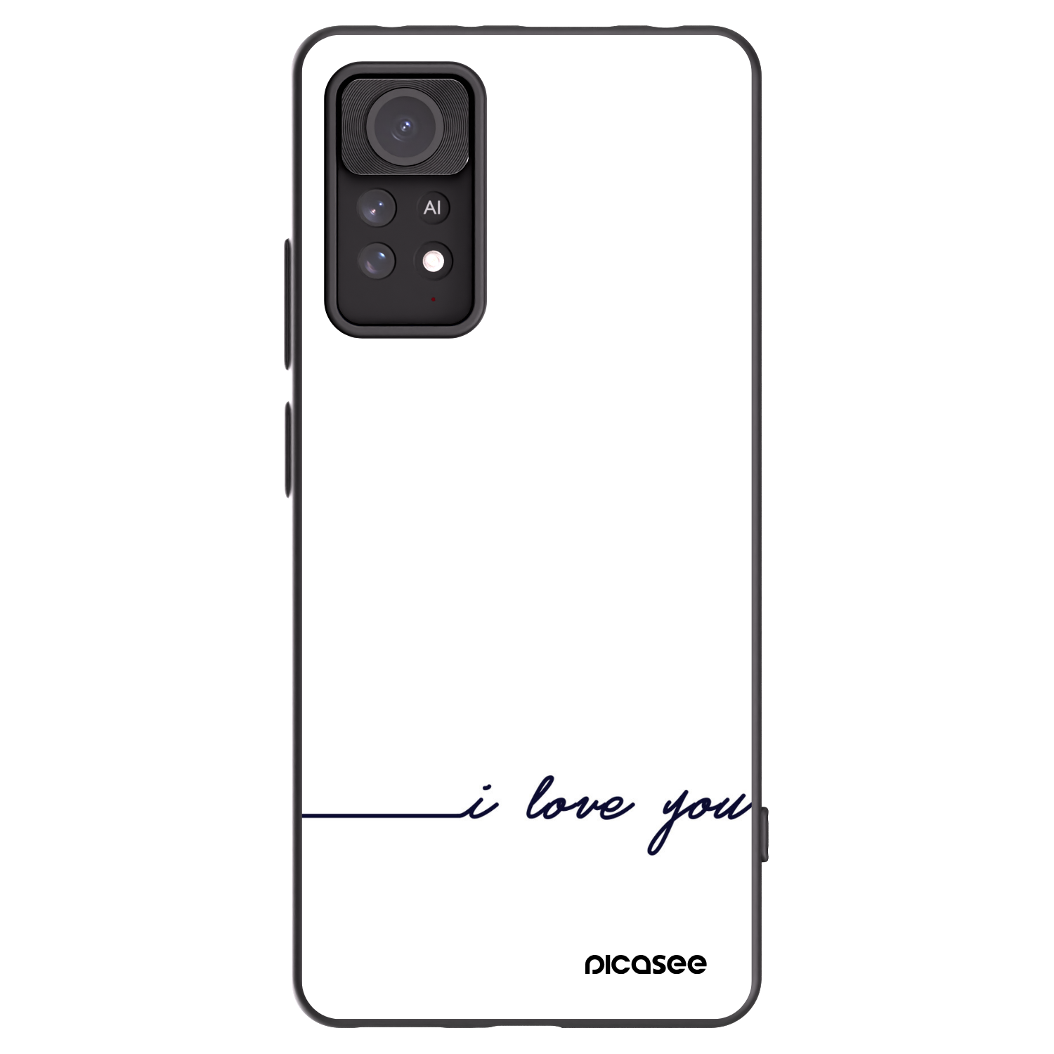 Picasee silikonowe czarne etui na Xiaomi Redmi Note 11 Pro 5G - I love you