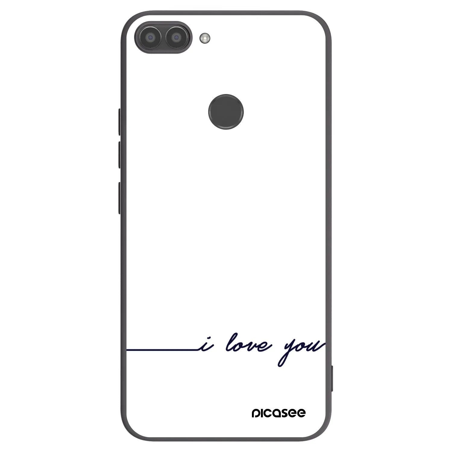 Picasee silikonowe czarne etui na Huawei P Smart - I love you