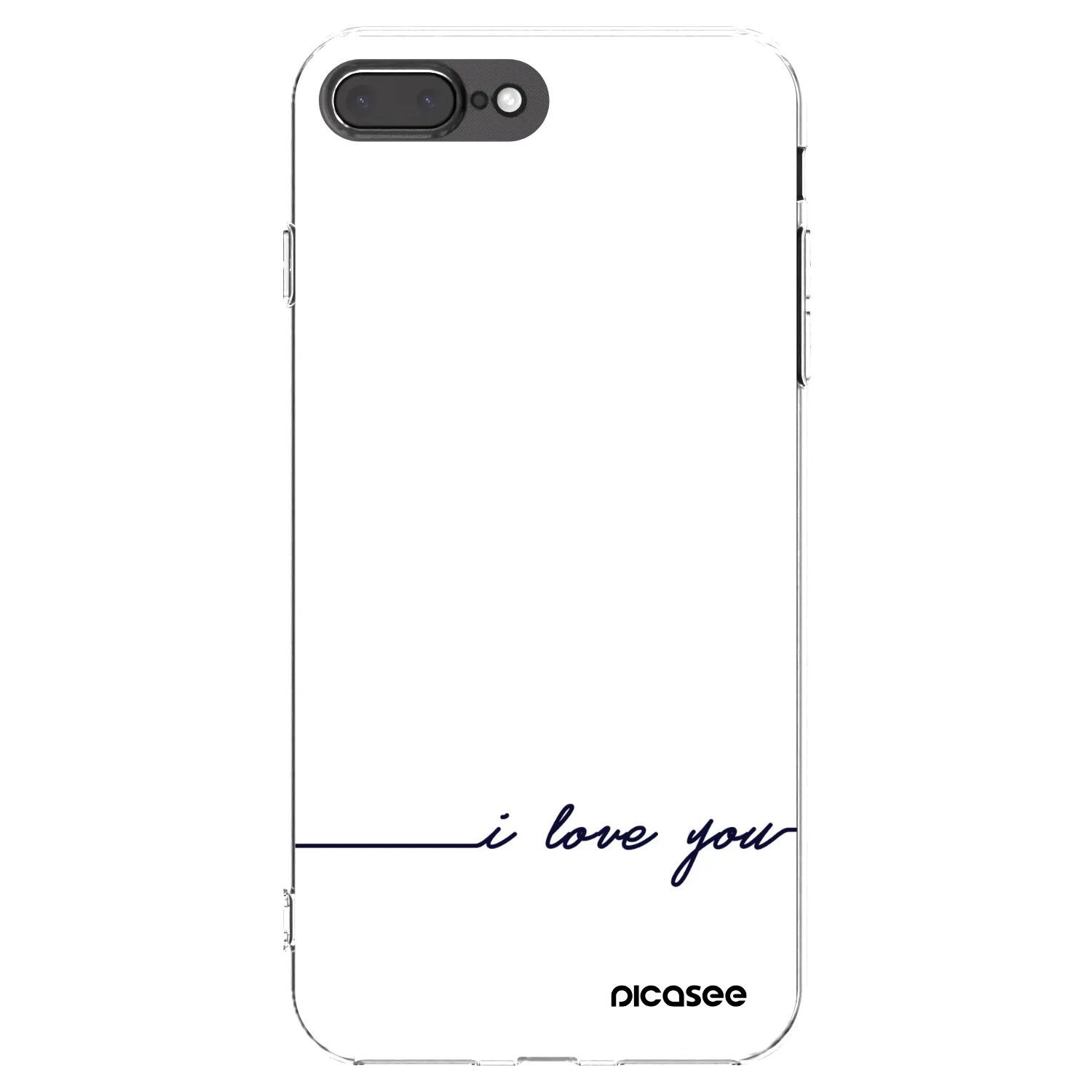 Picasee silikonowe przeźroczyste etui na Apple iPhone 8 Plus - I love you