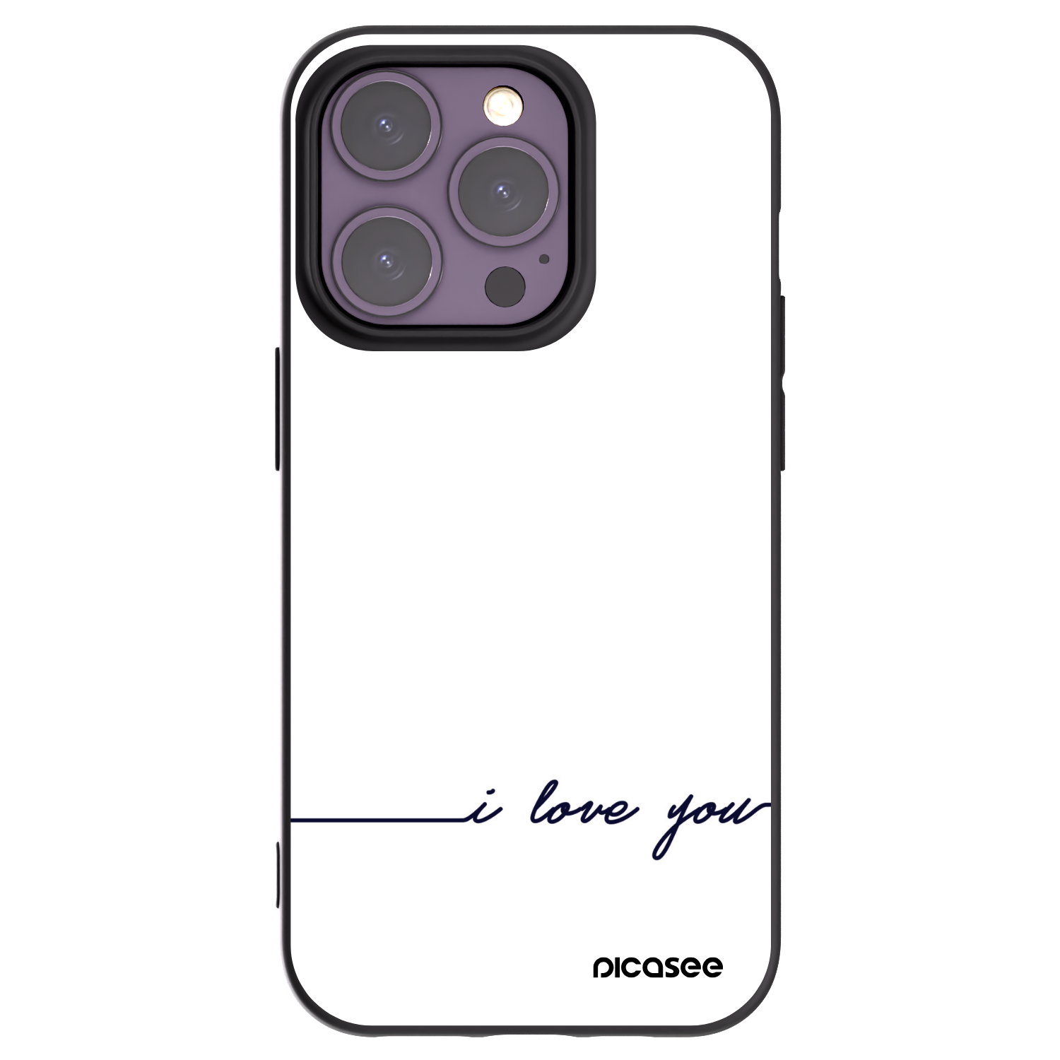 Picasee silikonowe czarne etui na Apple iPhone 14 Pro - I love you
