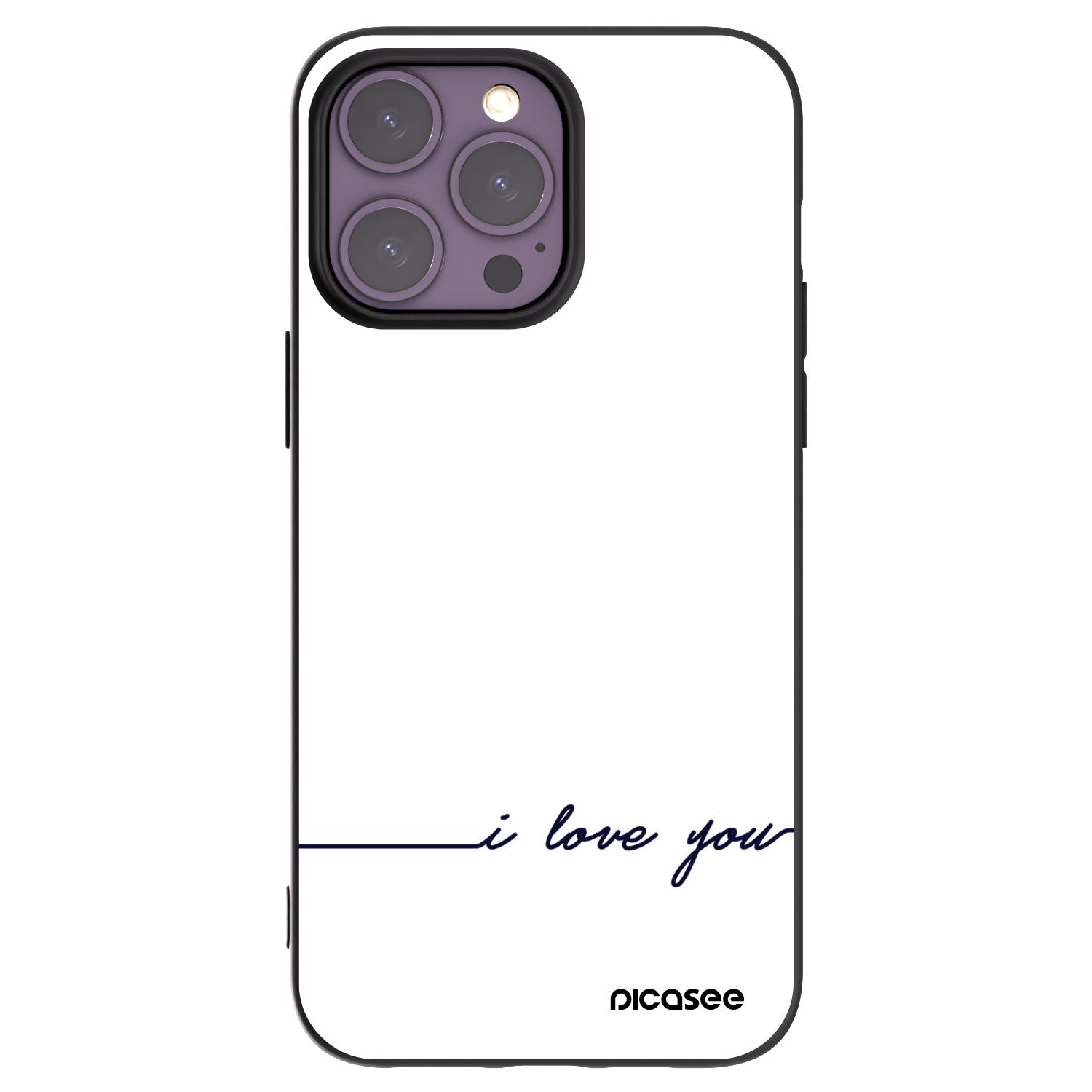 Picasee silikonowe czarne etui na Apple iPhone 14 Pro Max - I love you