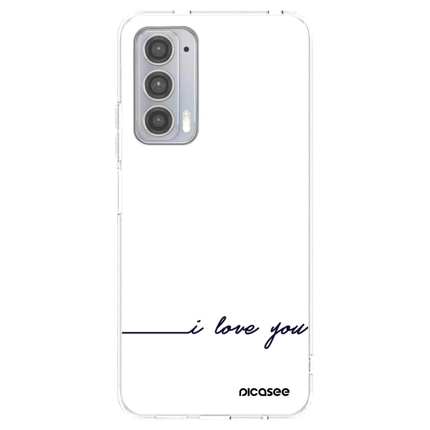 Picasee silikonowe przeźroczyste etui na Motorola Edge 20 - I love you