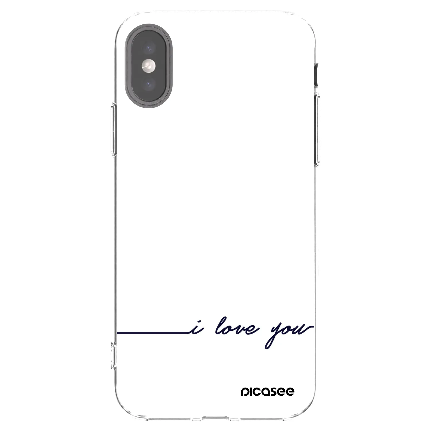 Picasee silikonowe przeźroczyste etui na Apple iPhone X/XS - I love you