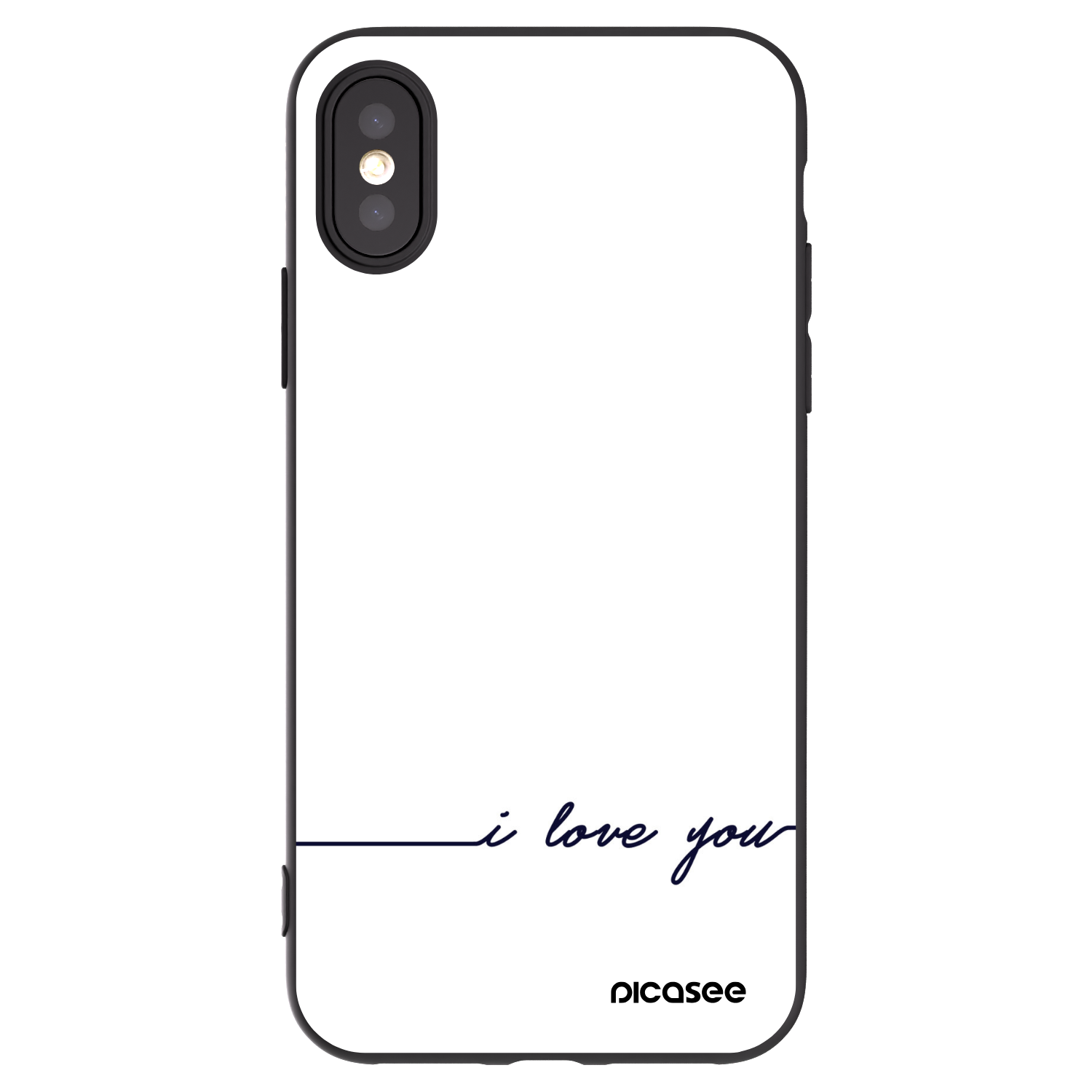 Picasee silikonowe czarne etui na Apple iPhone X/XS - I love you
