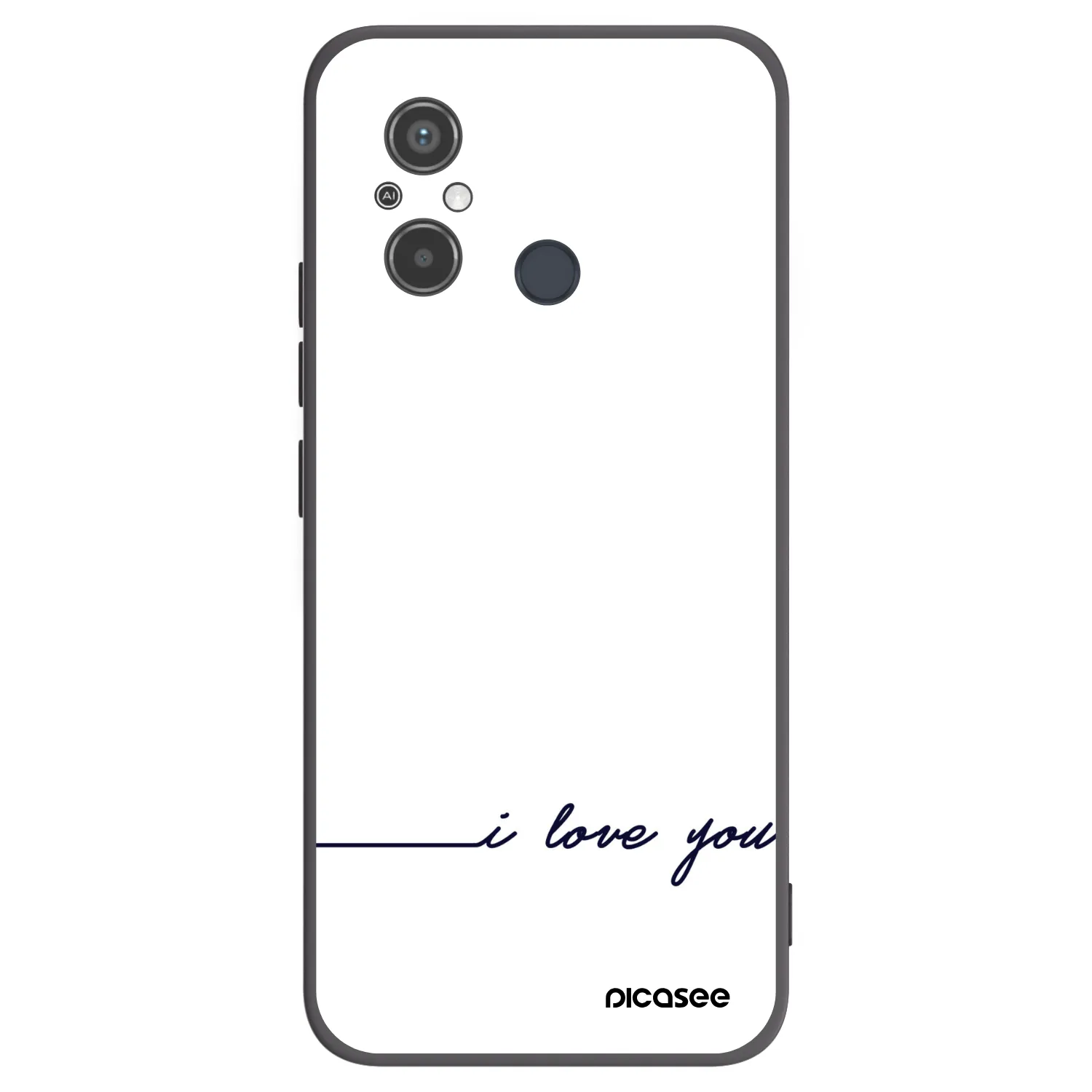 Picasee silikonowe czarne etui na Xiaomi Redmi 12C - I love you