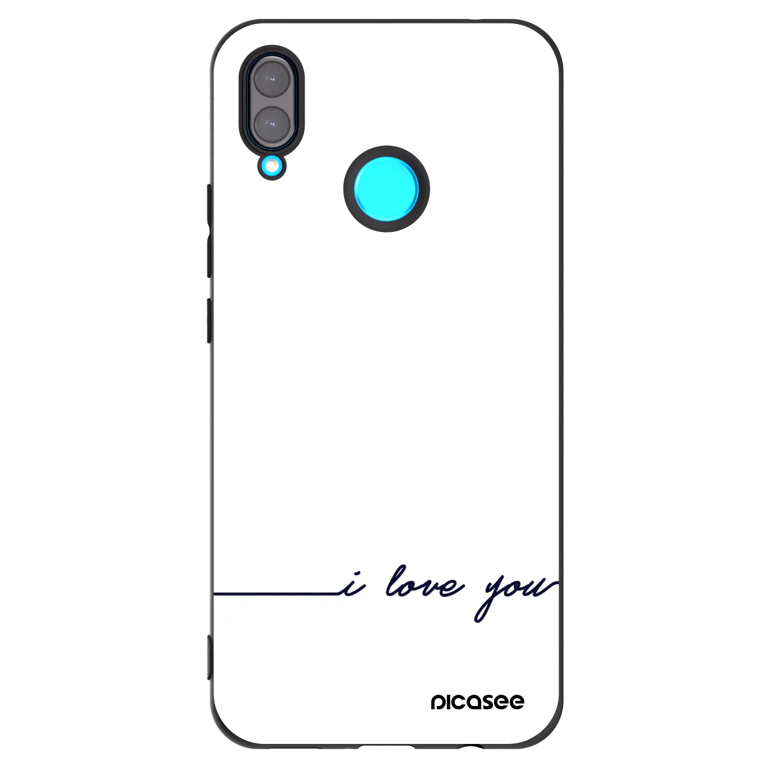 Picasee silikonowe czarne etui na Huawei Nova 3i - I love you