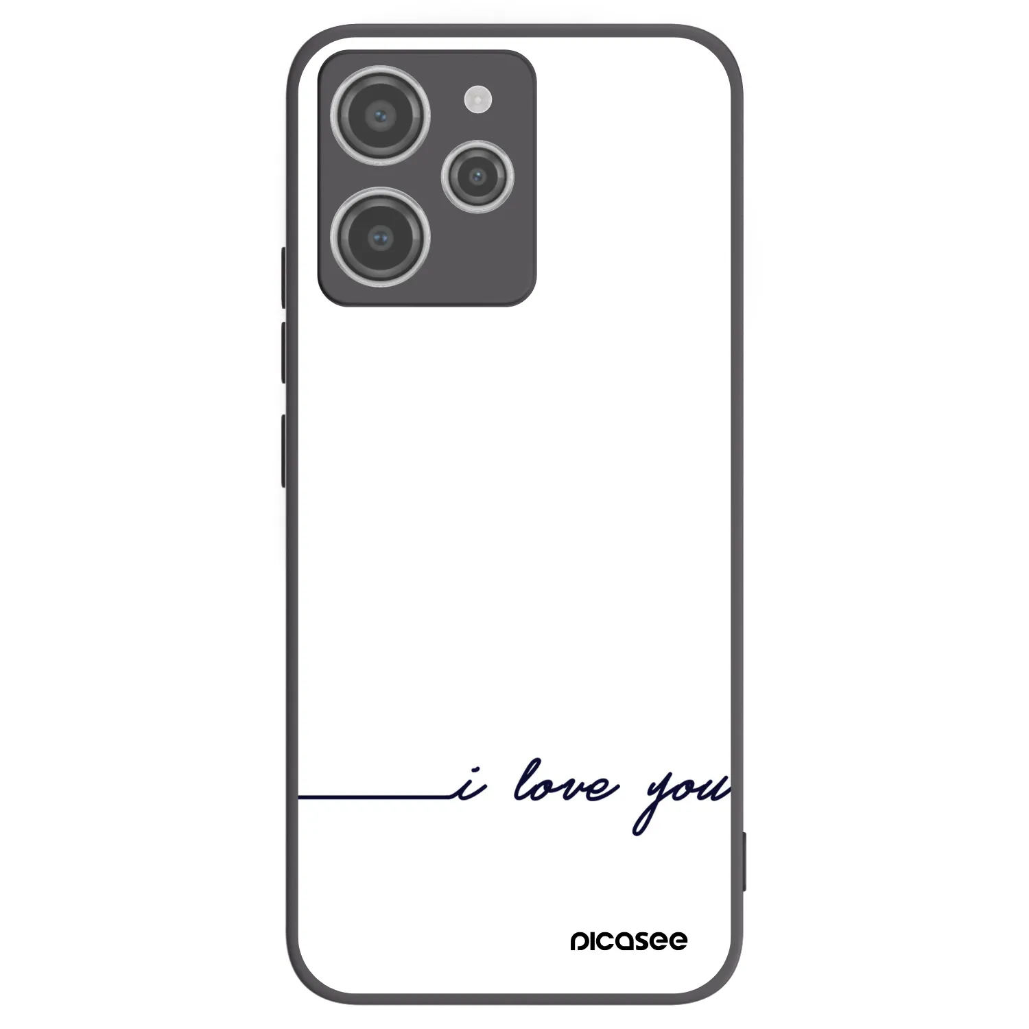 Picasee silikonowe czarne etui na Xiaomi Redmi 12 4G - I love you