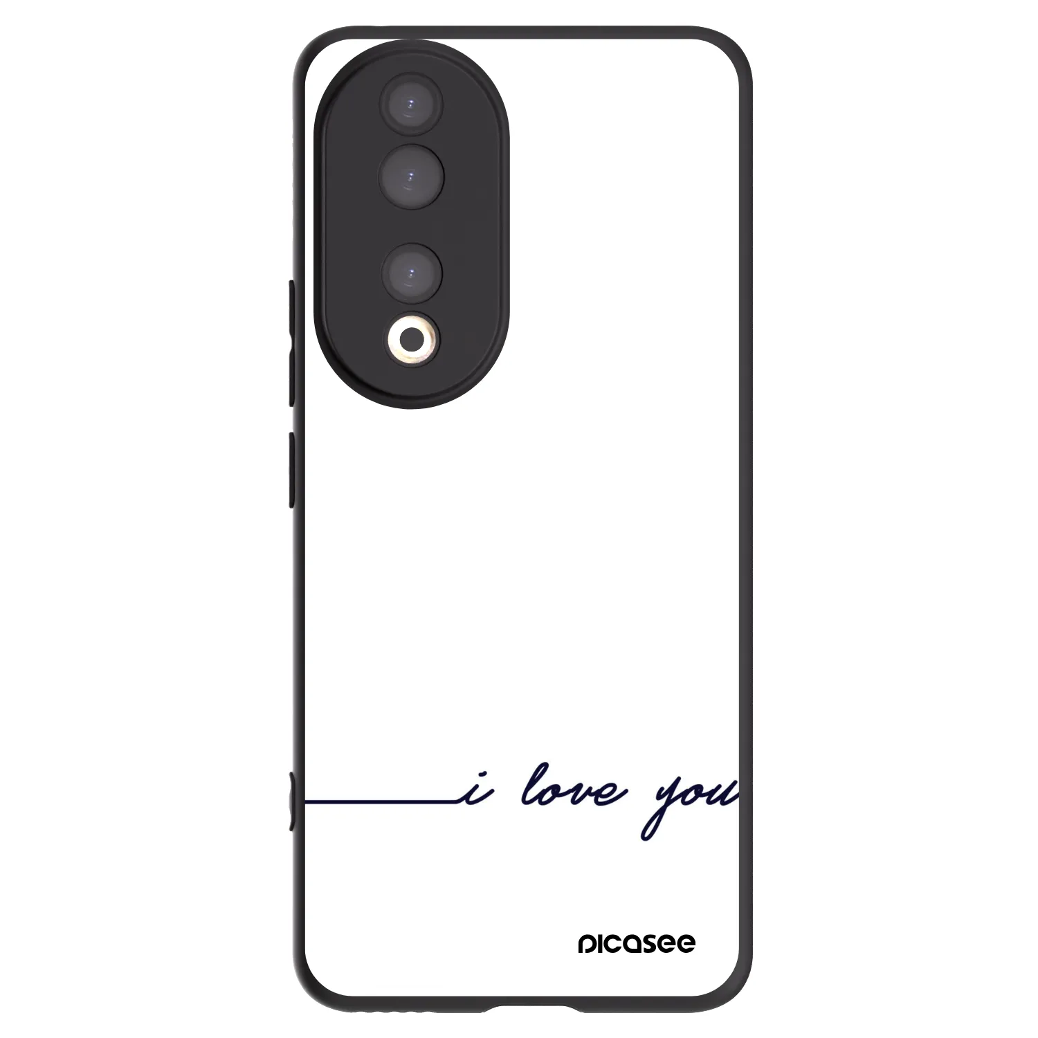Picasee silikonowe czarne etui na Honor 90 5G - I love you