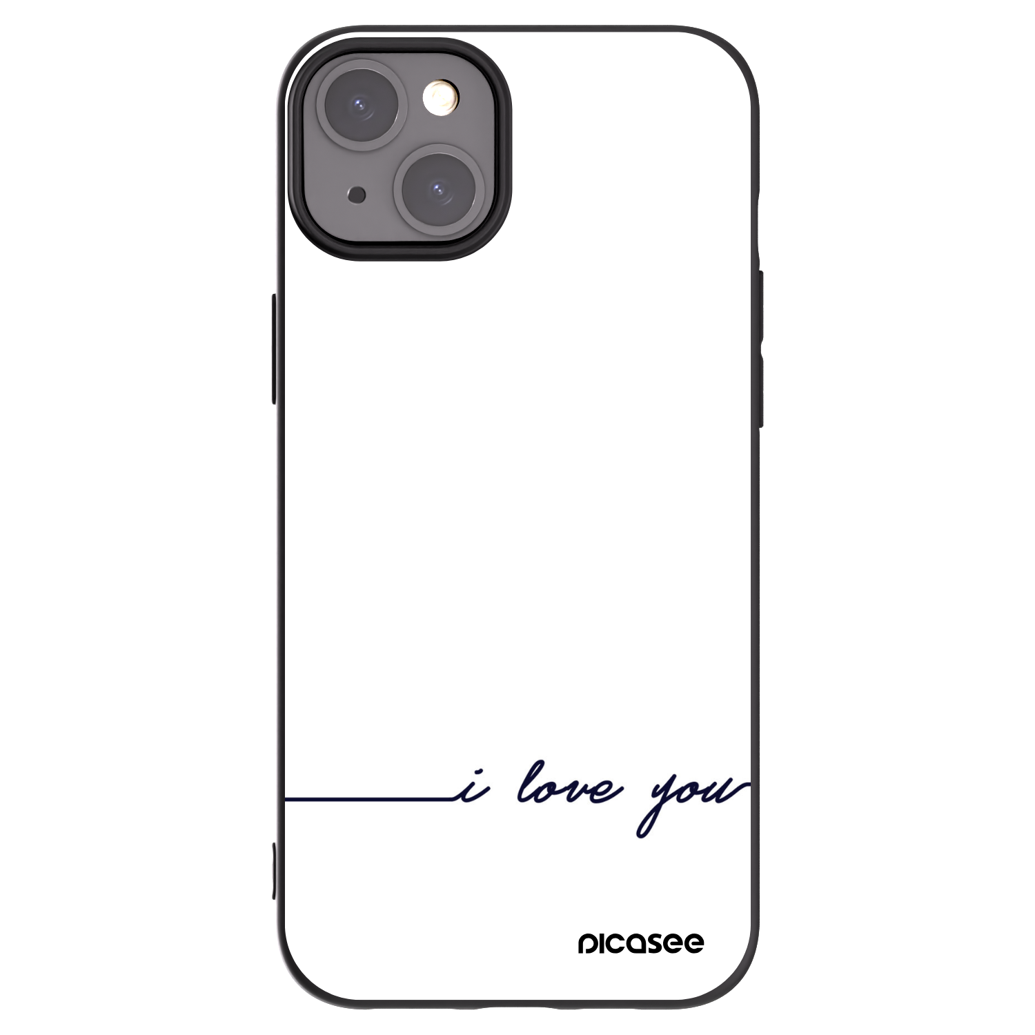 Picasee silikonowe czarne etui na Apple iPhone 15 Plus - I love you