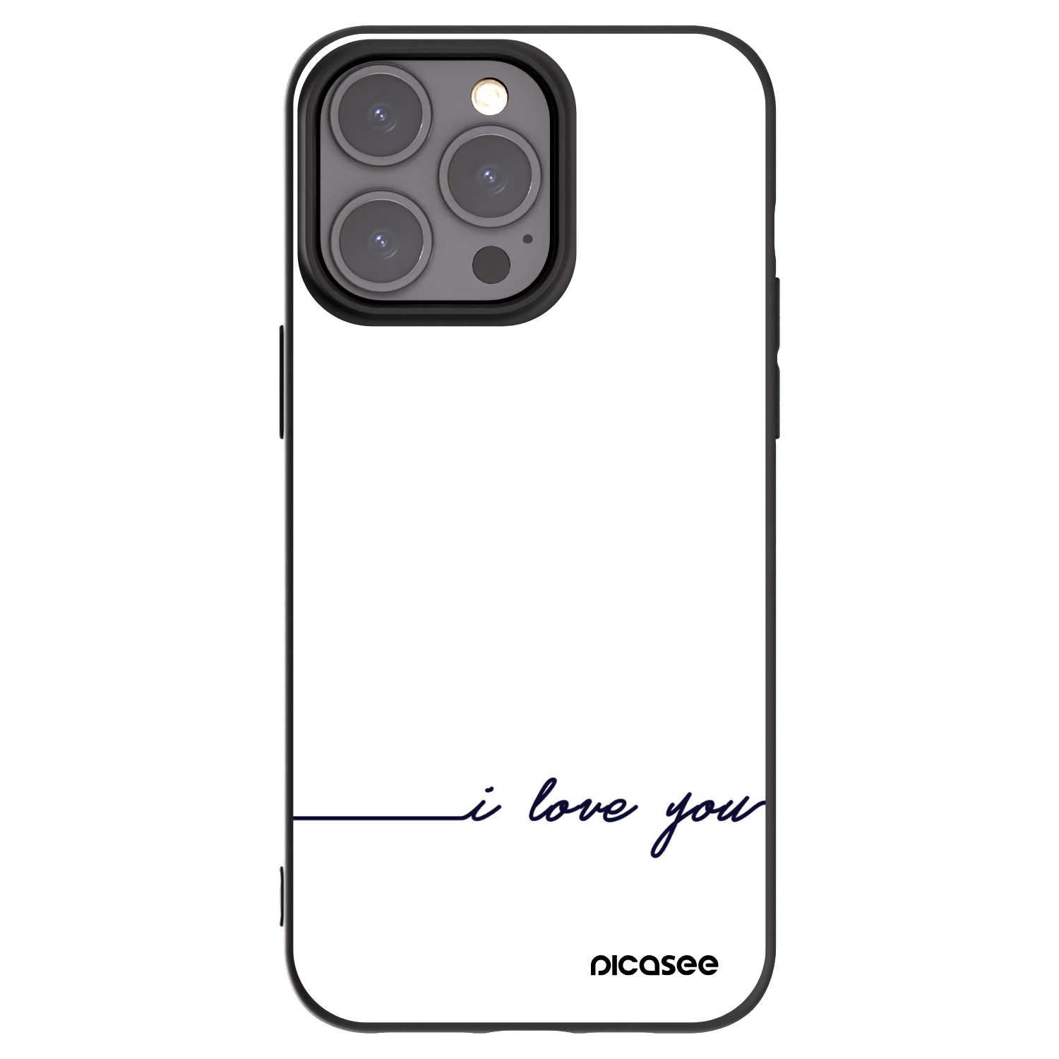 Picasee silikonowe czarne etui na Apple iPhone 15 Pro Max - I love you